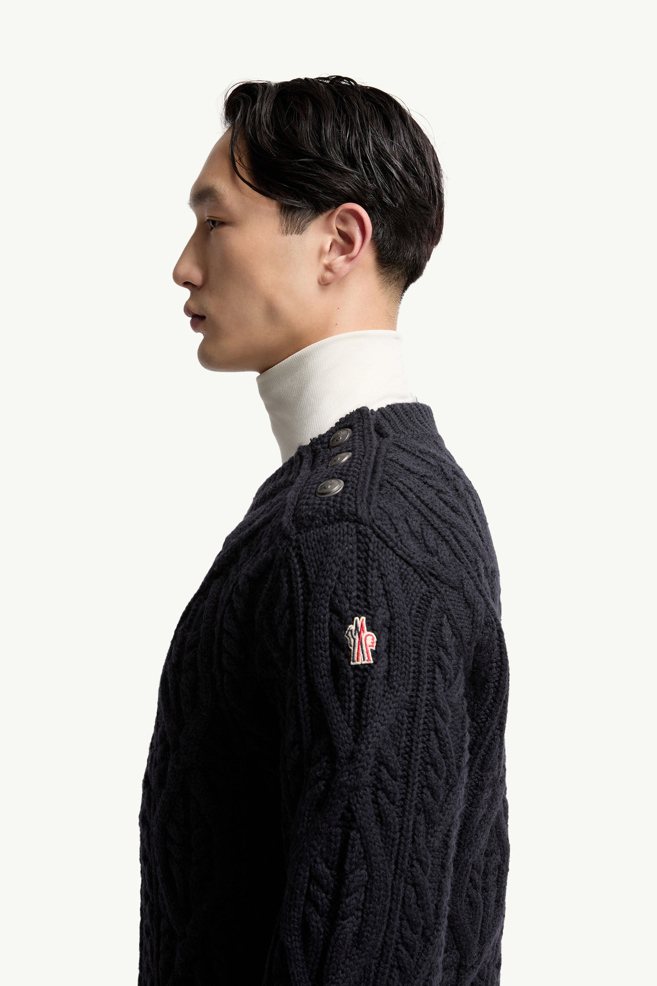 Argyle-Wollpullover Herren Navyblau Moncler 1