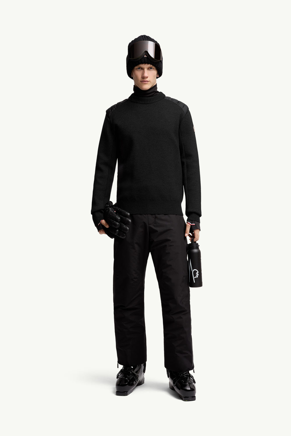 Wool Blend Down Sweater Men Black Moncler 0