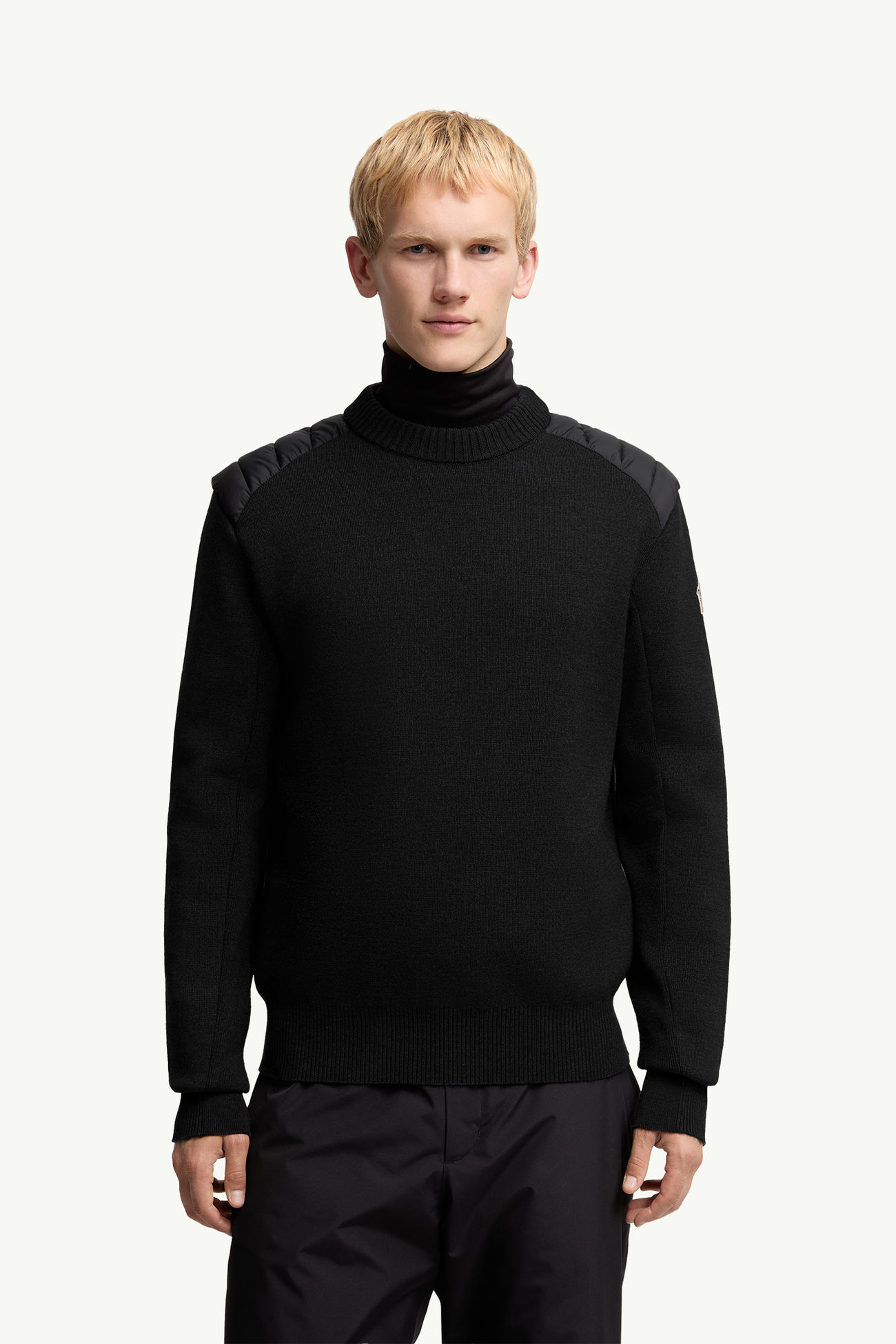 Maglione imbottito in misto lana Uomo Nero Moncler 3
