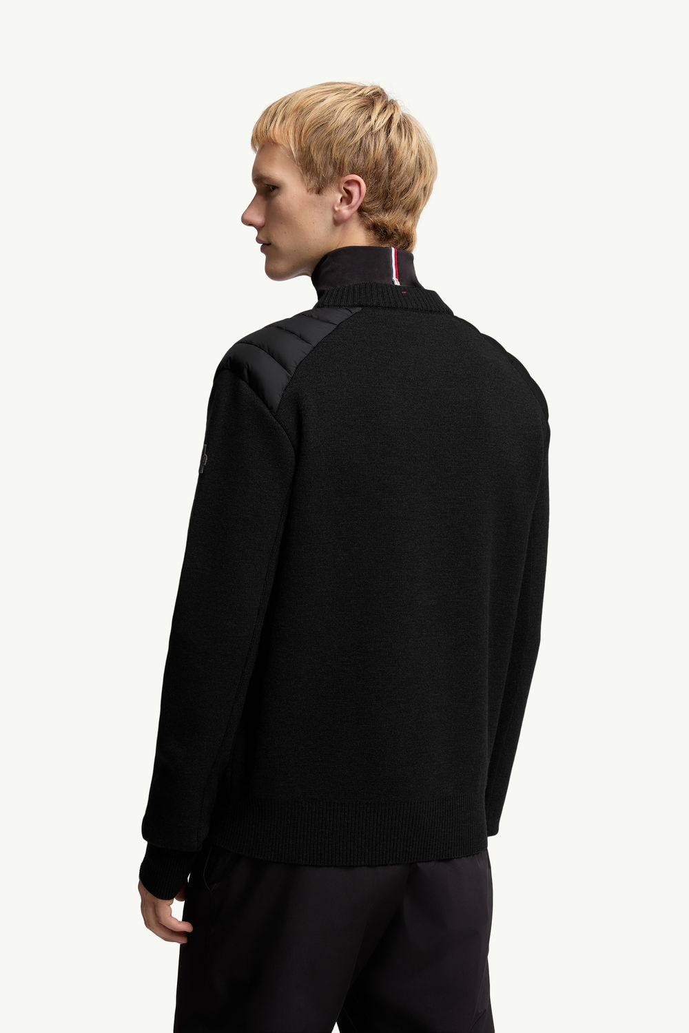 Wool Blend Down Sweater Men Black Moncler 4