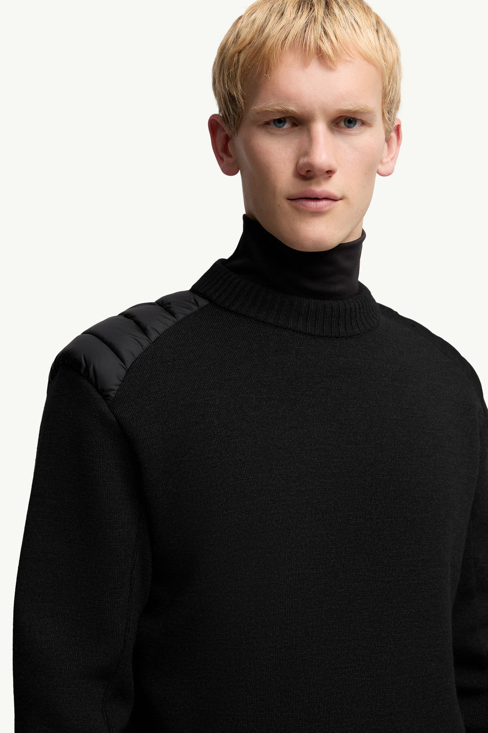 Wool Blend Down Sweater Men Black Moncler 5