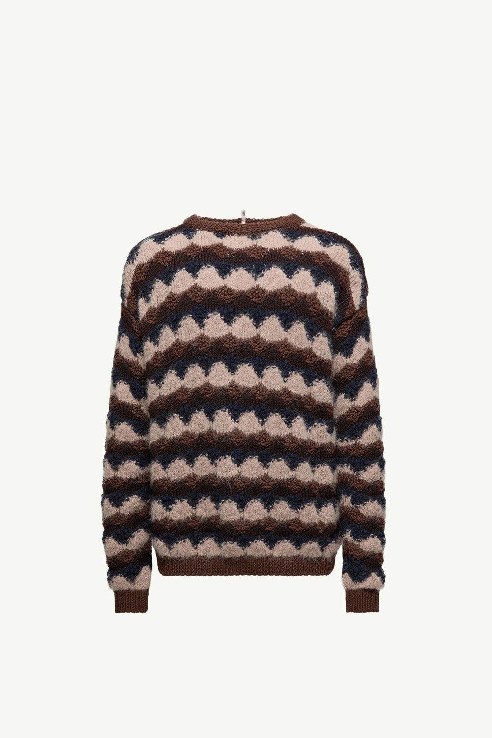 Geometric Jacquard Wool Blend Jumper Men Blue & Brown Moncler 2