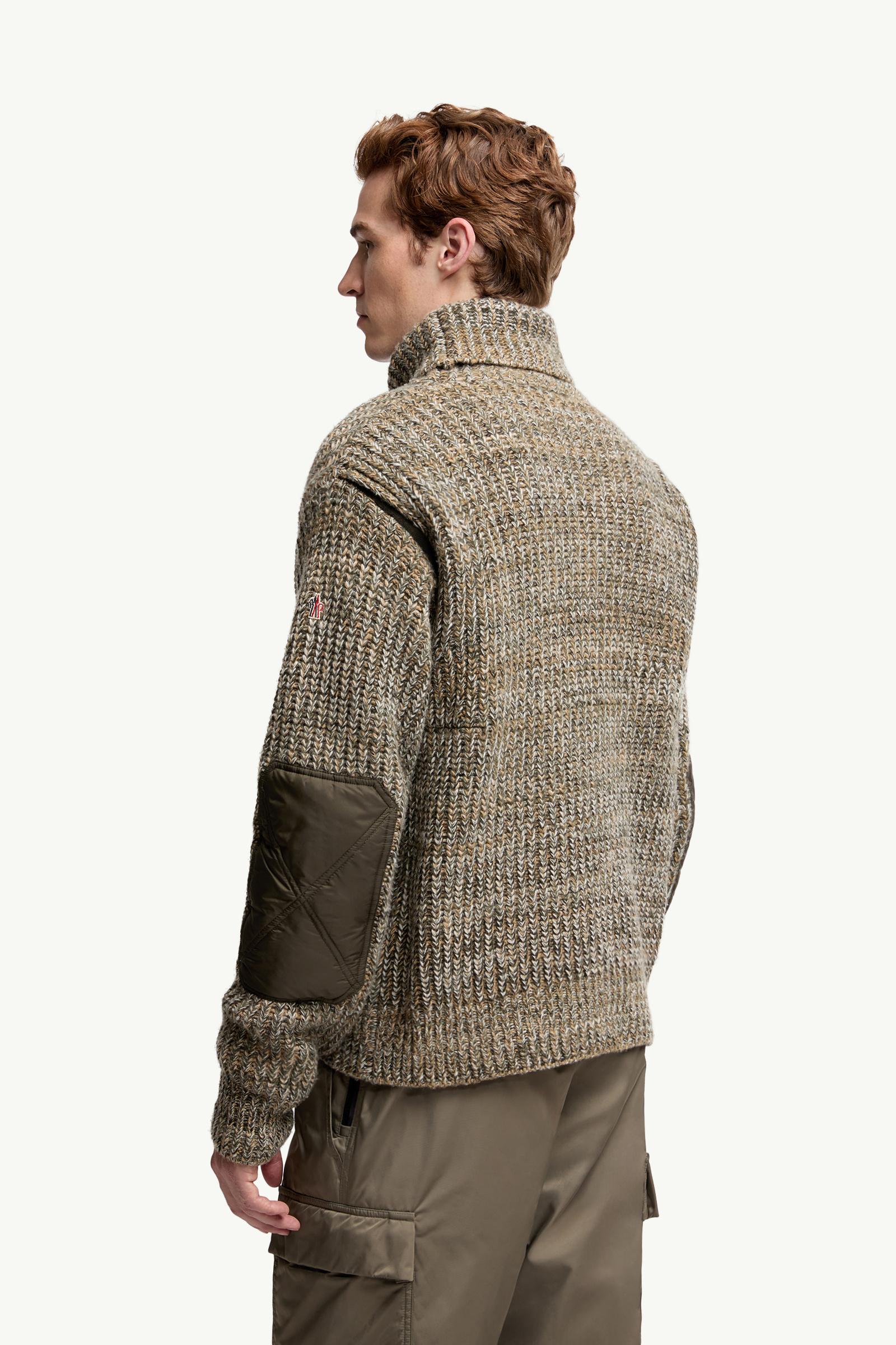 Sage Green Wool Turtleneck Sweater with Pocket - Sweaters