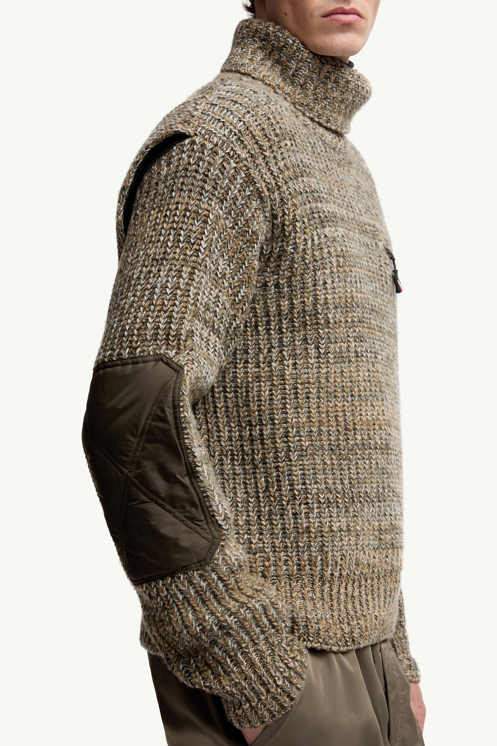 Wool Polo Neck Jumper With Pocket Men Sage Green Moncler 5