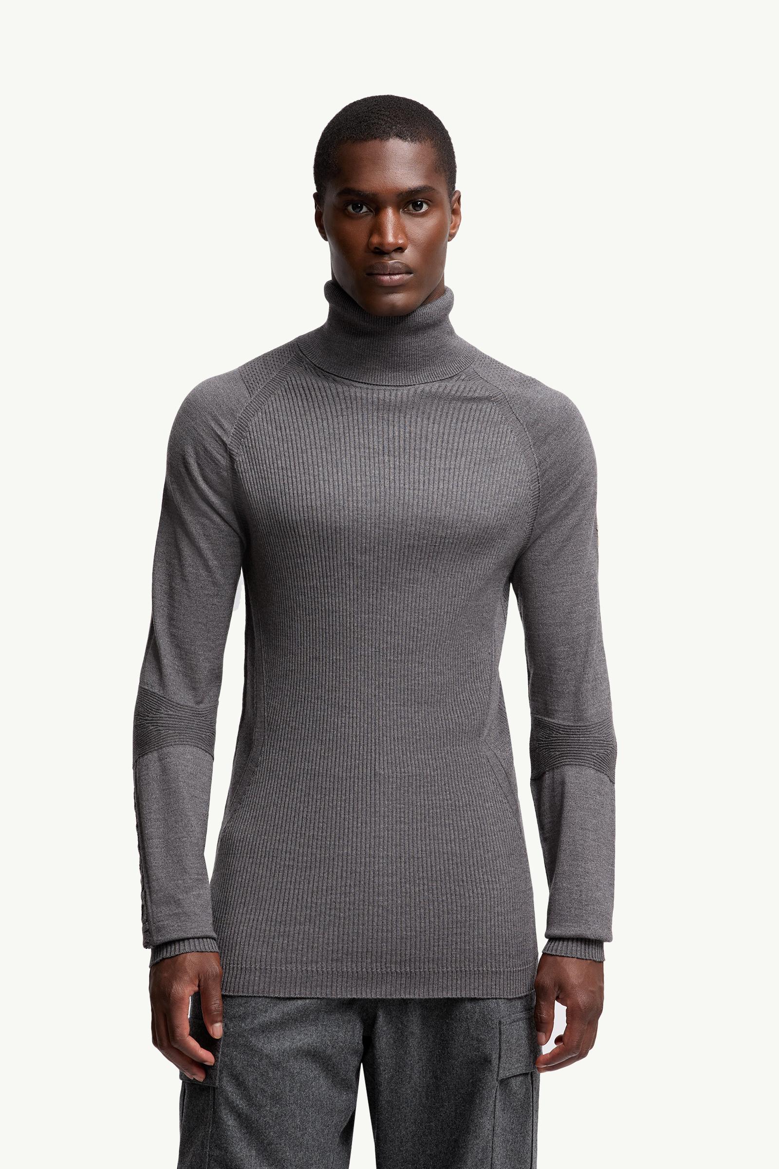 Grey Wool Turtleneck Sweater - Sweaters & Cardigans for Men