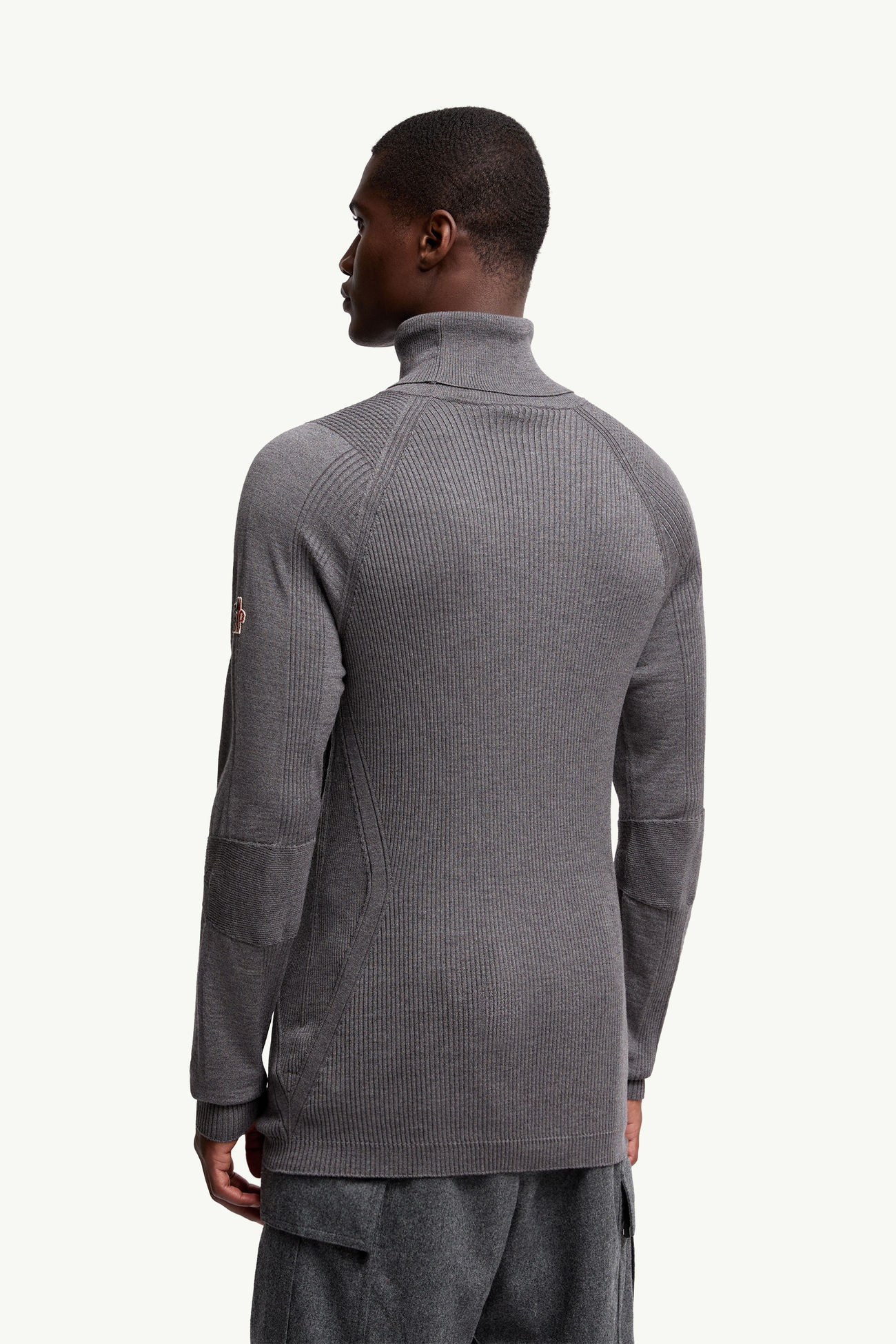 Wool Turtleneck Sweater Men Grey Moncler 4