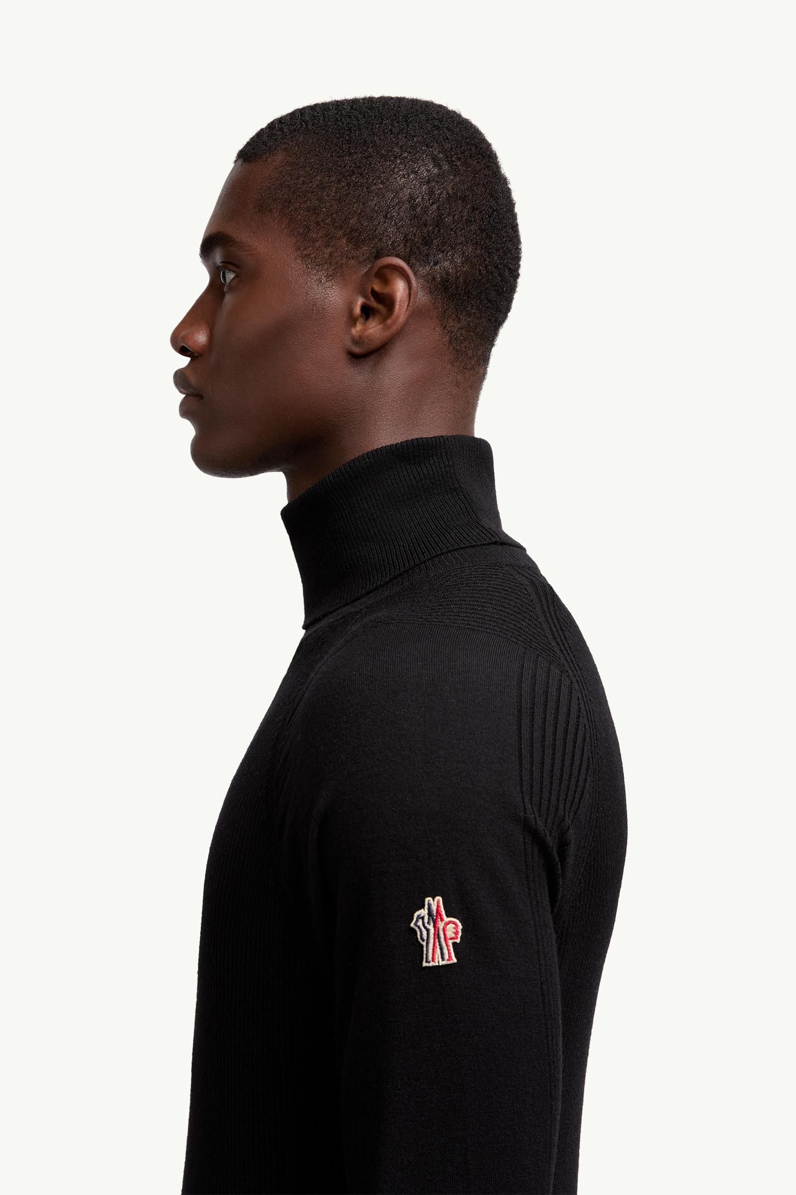 Wool Polo Neck Jumper Men Black Moncler 1