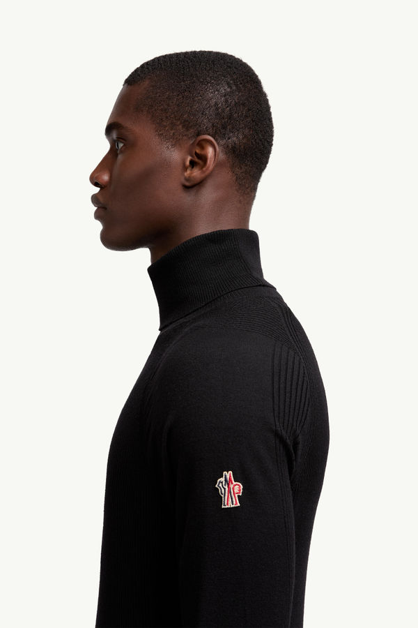 Rollkragenpullover aus Wolle Herren Schwarz Moncler 1