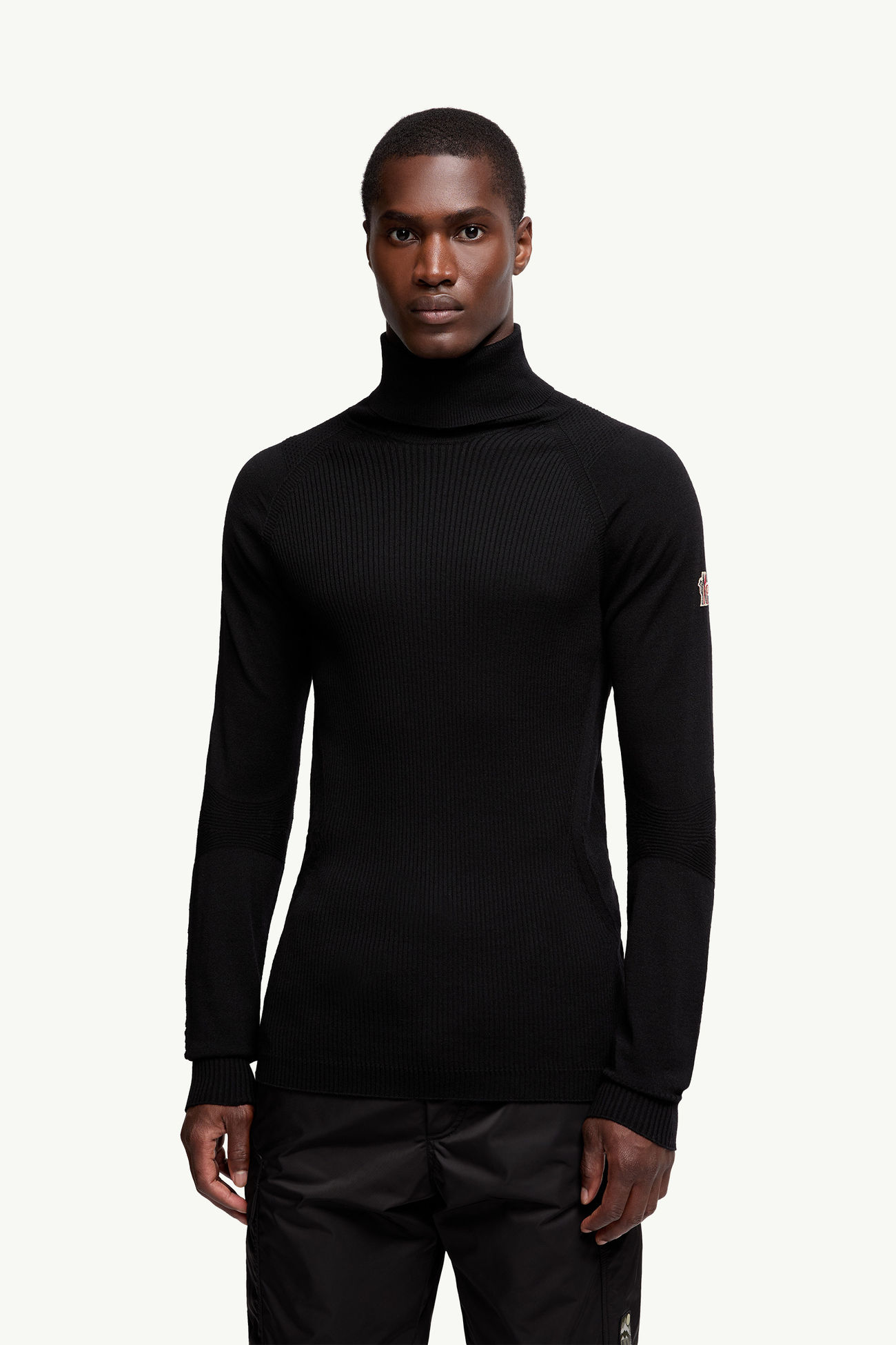 Wool Turtleneck Sweater Men Black Moncler 3