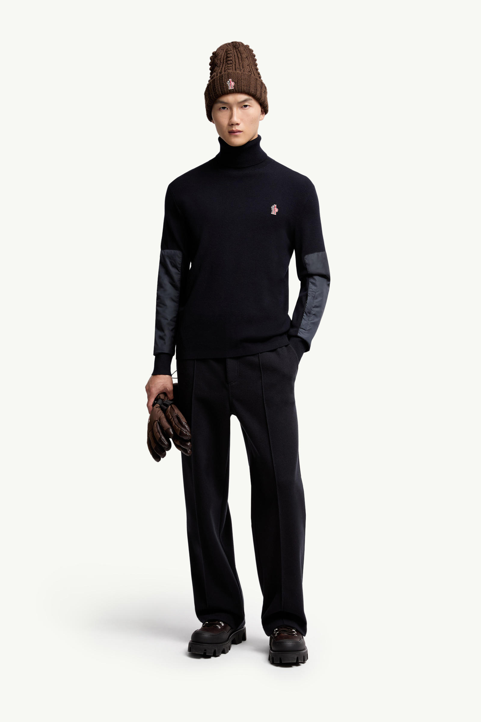 Wool Turtleneck Sweater Men Navy Blue Moncler 0
