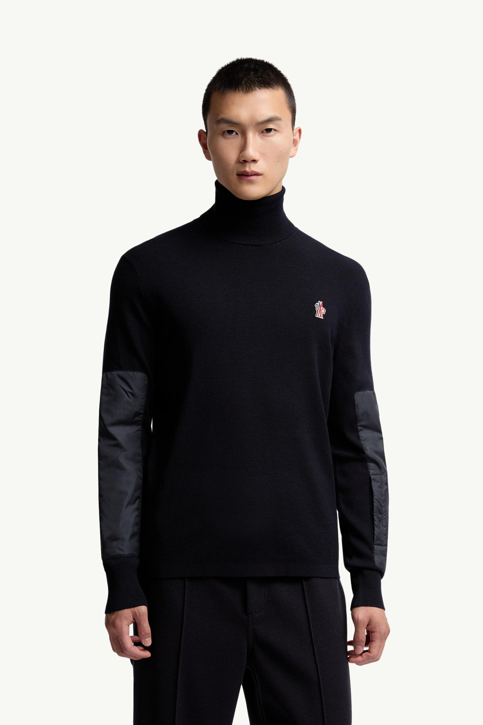 Wool Turtleneck Sweater Men Navy Blue Moncler 3