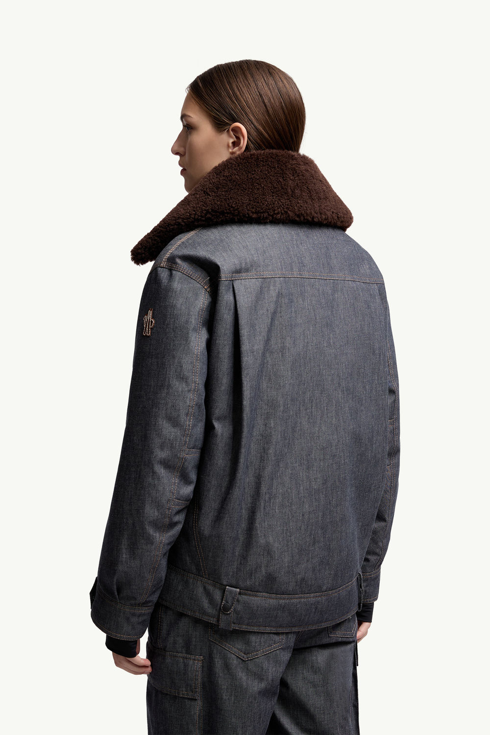 Yunque Daunen-Skijacke aus Denim Damen Dunkelgrau Moncler 4