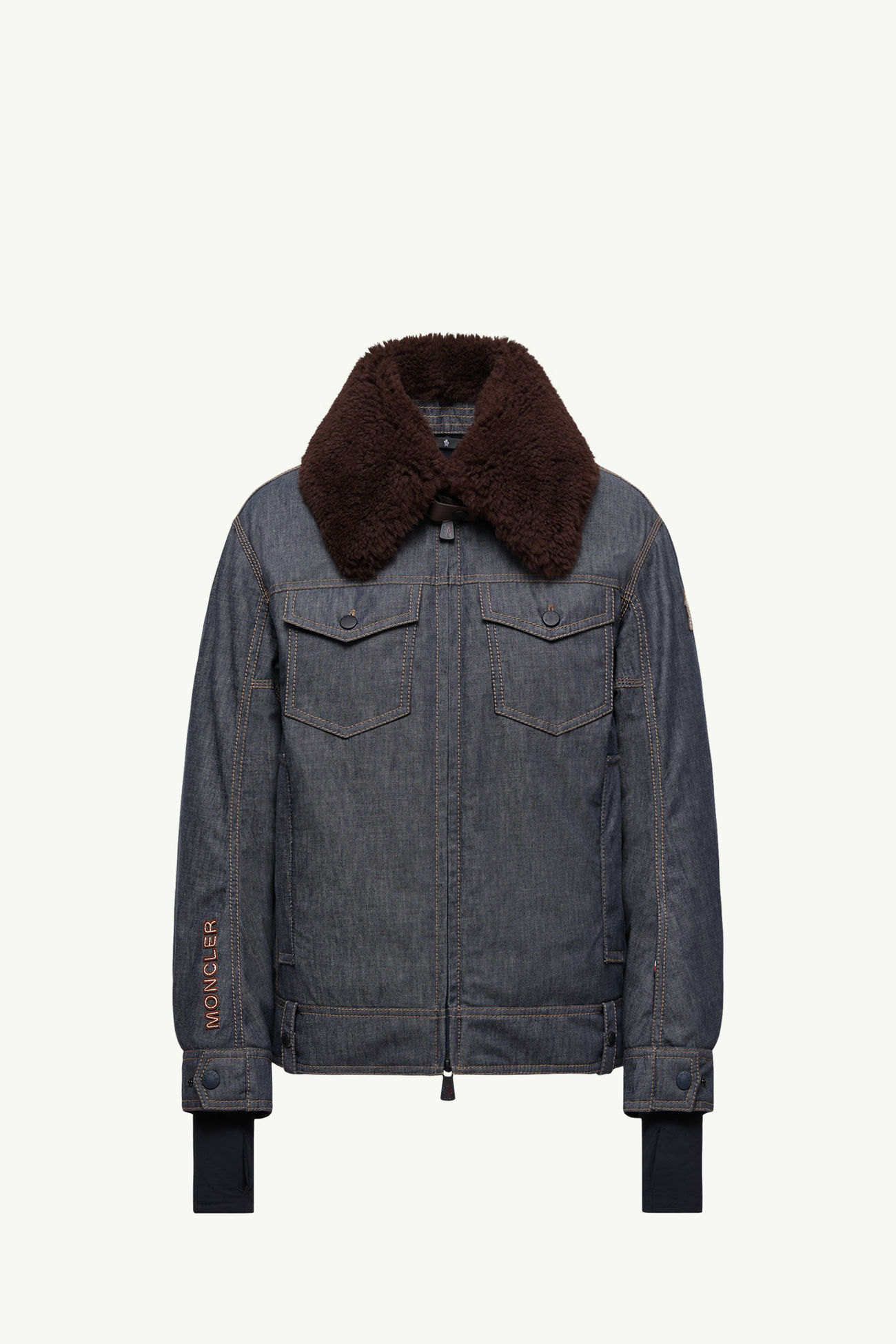 Yunque Denim Down Ski Jacket Women Dark Gray Moncler 2