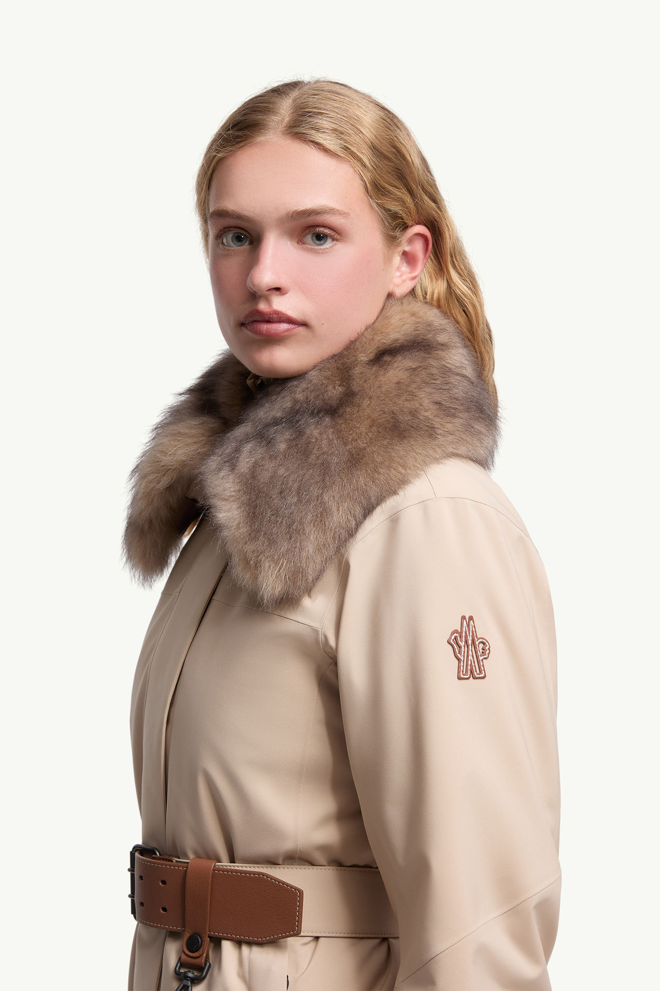 Vizelles羔羊毛飾邊滑雪外套 女士 淺米色 Moncler 1