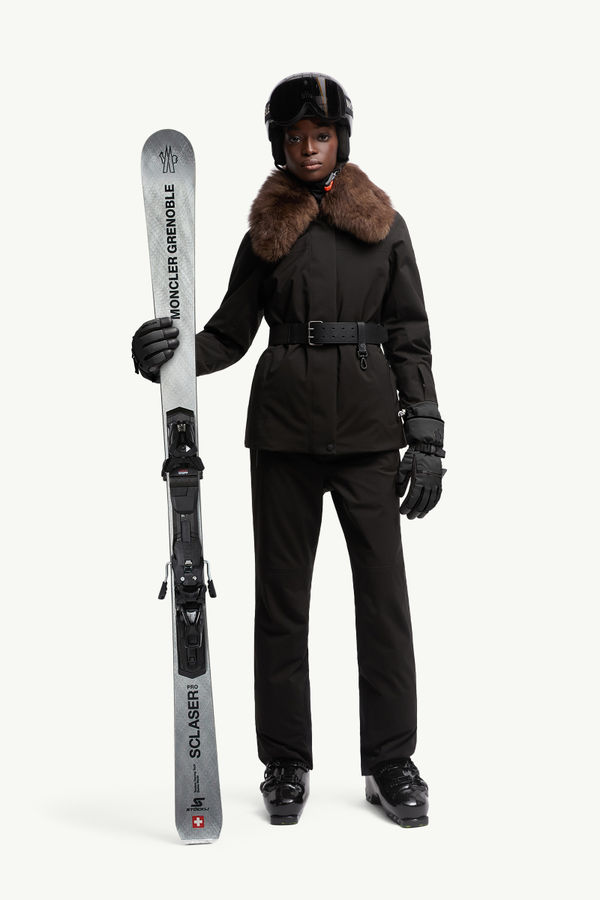 Veste de ski Vizelles avec bordure en shearling Femmes Noir Moncler 0