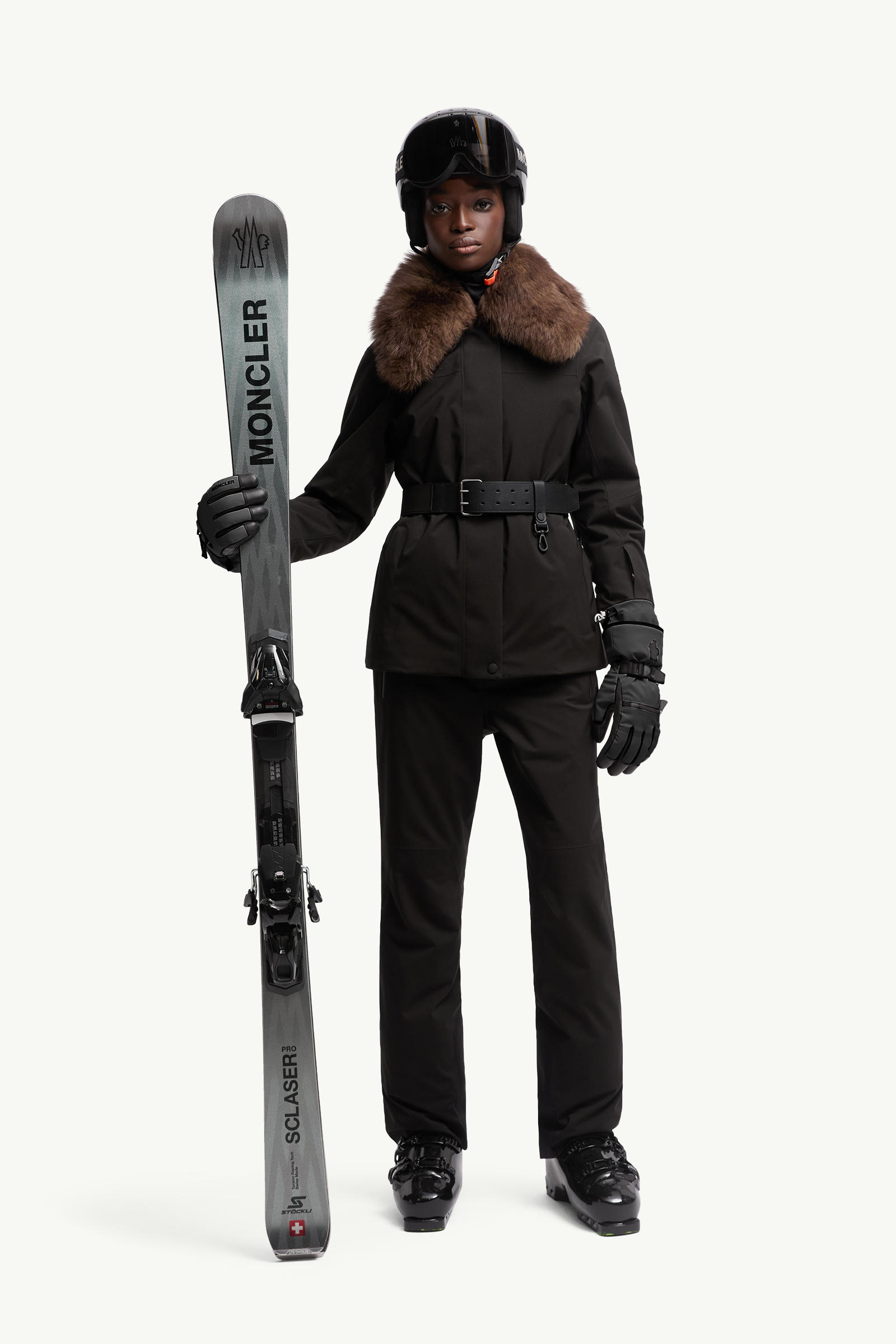 Vizelles Shearling-Trimmed Ski Jacket Women Black Moncler 0