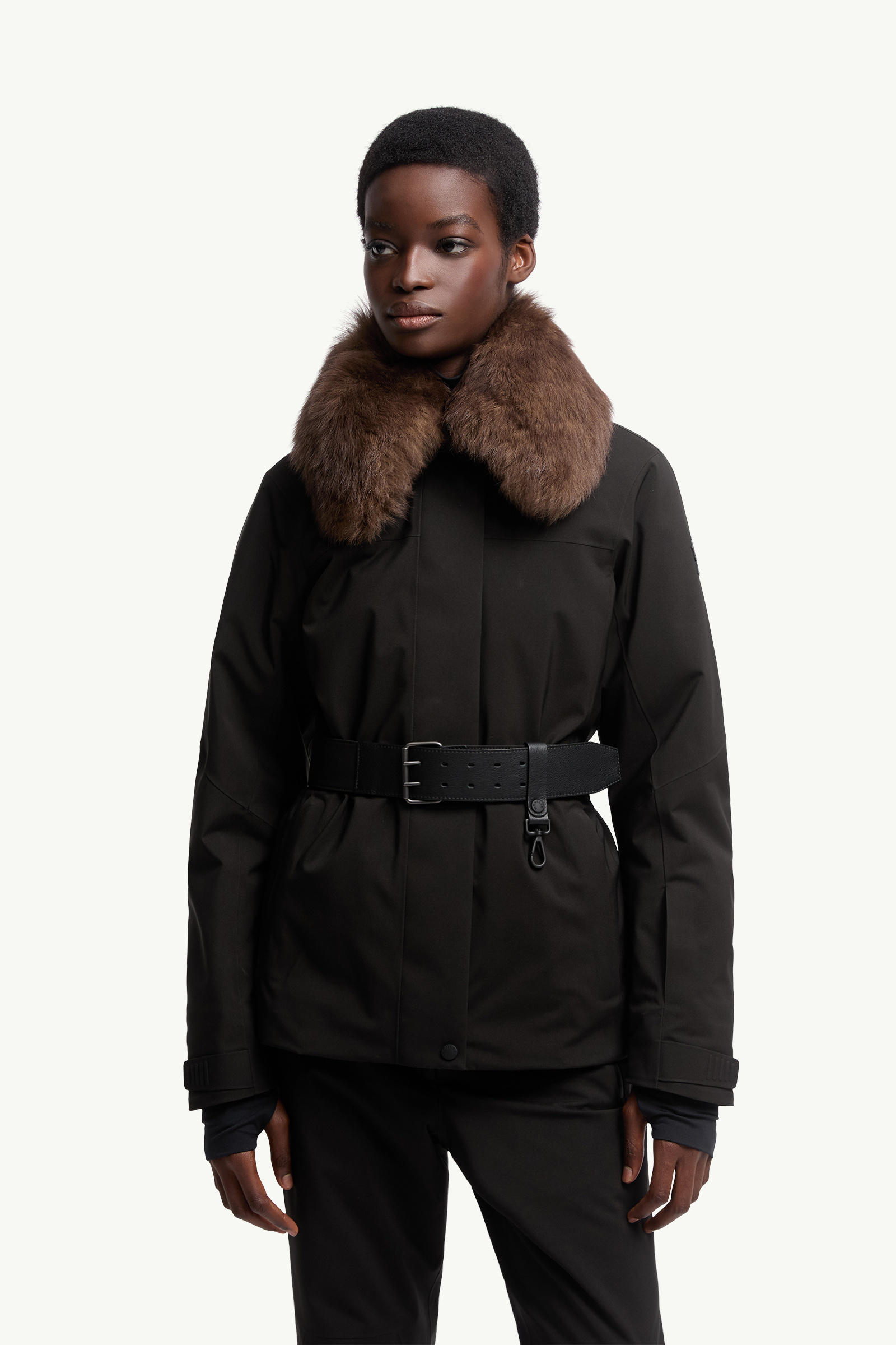 Vizelles Shearling-Trimmed Ski Jacket Women Black Moncler 3