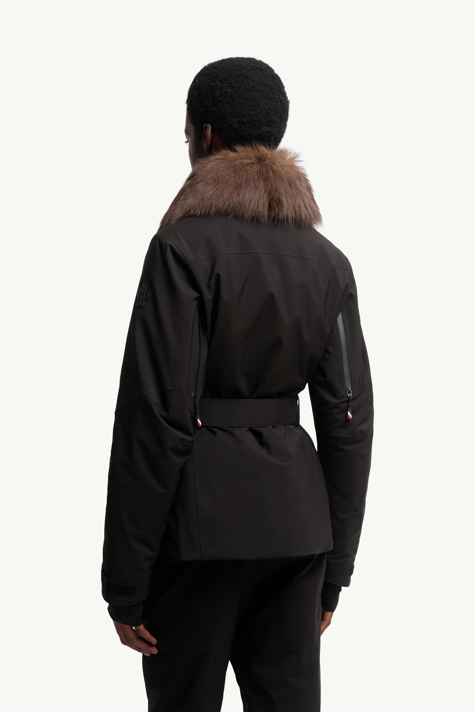 Black Vizelles Shearling-Trimmed Ski Jacket - Short Down Jackets