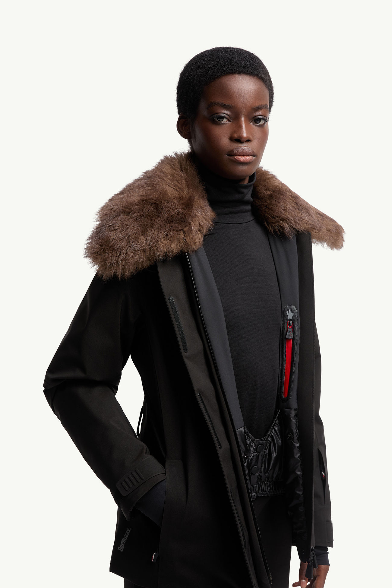 Vizelles Skijacke mit Shearling-Besatz Damen Schwarz Moncler 5