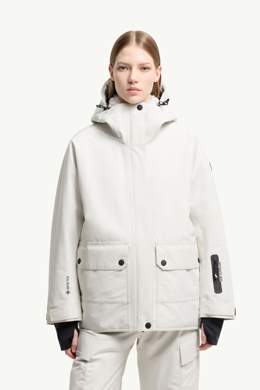 Bwindi GORE-TEX男士连帽滑雪夹克外套 女士 白色 Moncler 3