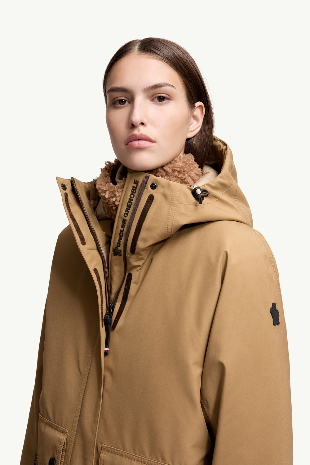 Bwindi GORE-TEX Laminate Hooded Down Ski Jacket Women Light Brown Moncler 1