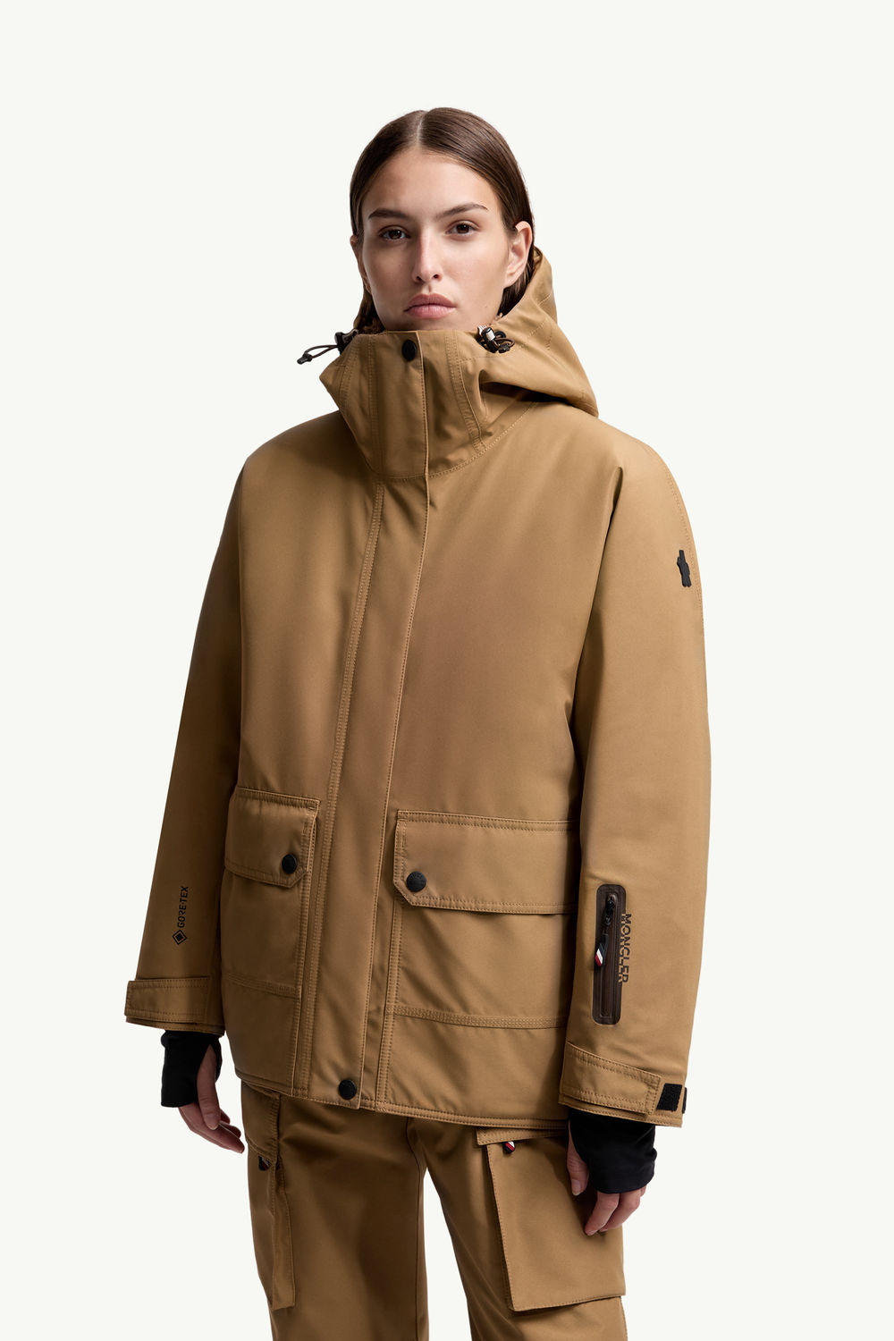 Veste de ski à capuche GORE-TEX laminé Bwindi Femmes Marron clair Moncler 3