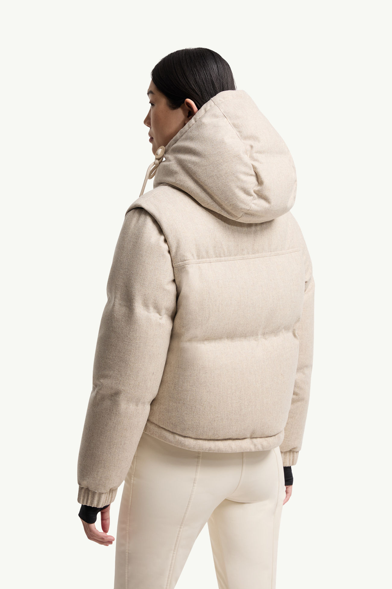 Giacca da sci Yintab in lana con cappuccio Donna Beige Moncler 4