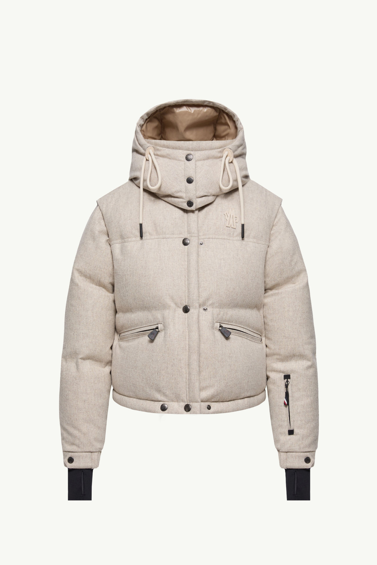 Yintab Hooded Wool Down Ski Jacket Women Beige Moncler 2