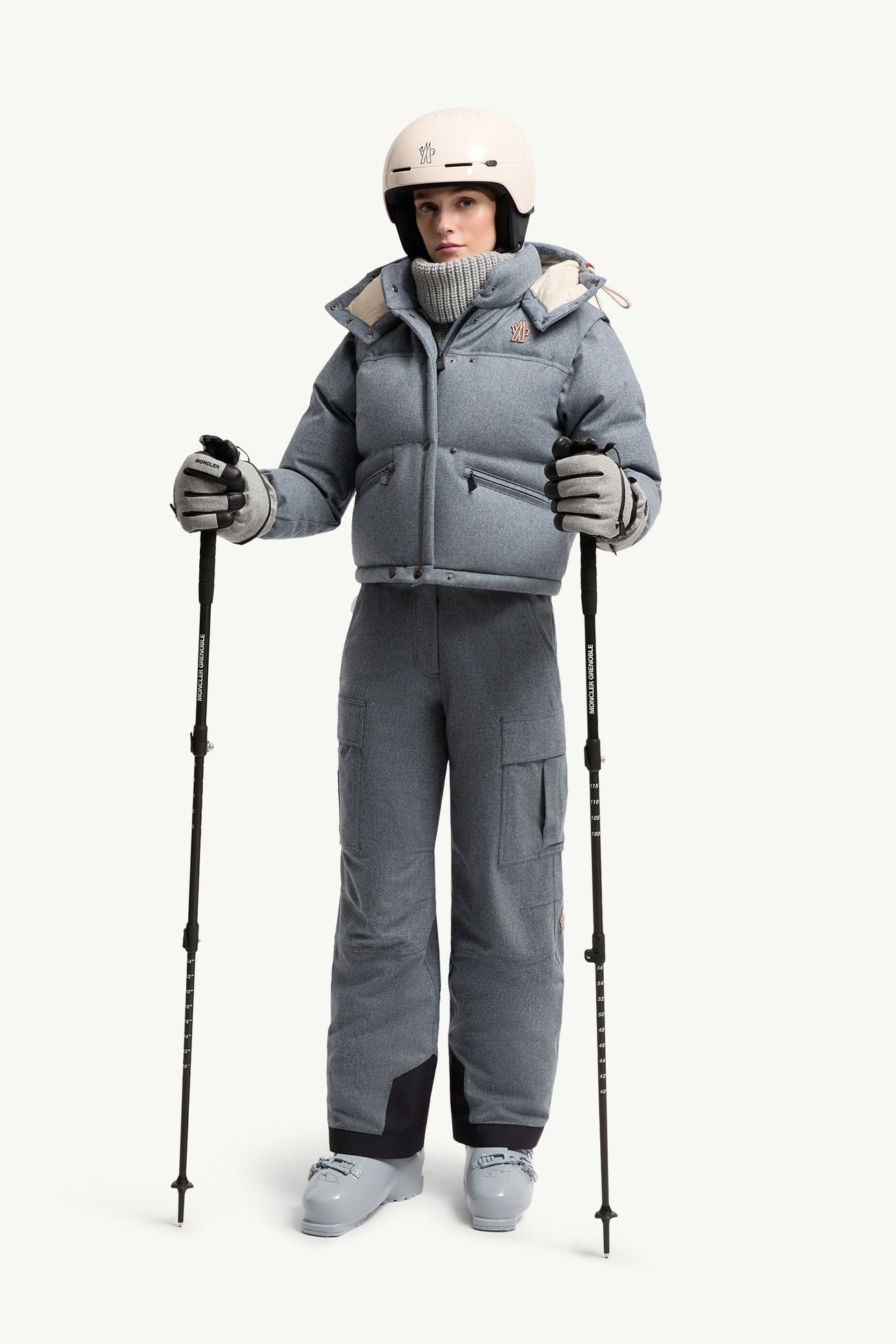 Doudoune de ski en laine Yintab à capuche Femmes Bleu Cobalt Moncler 0