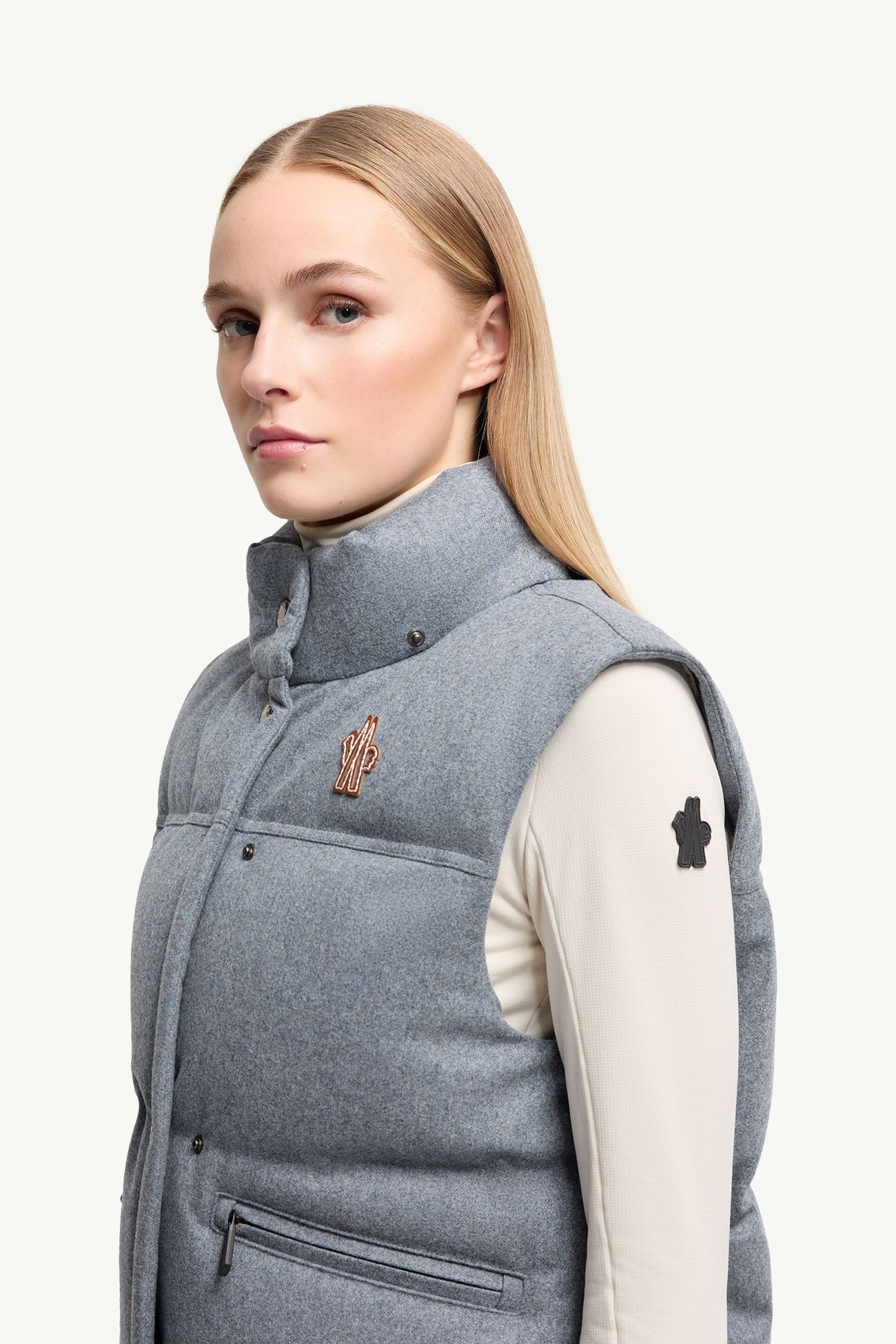 Giacca da sci imbottita Yintab in lana con cappuccio Donna Blu Cobalto Moncler 1