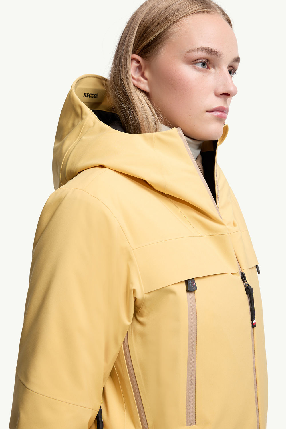 Chanavey Hooded Ski Jacket Women Ochre Yellow Moncler 5