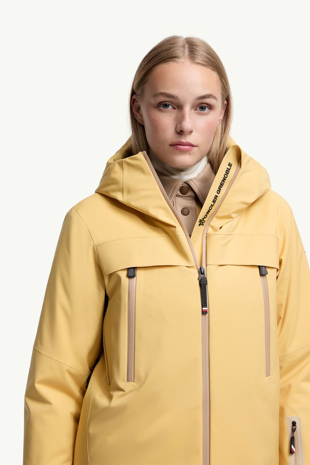 Chanavey Hooded Ski Jacket Women Ochre Yellow Moncler 6