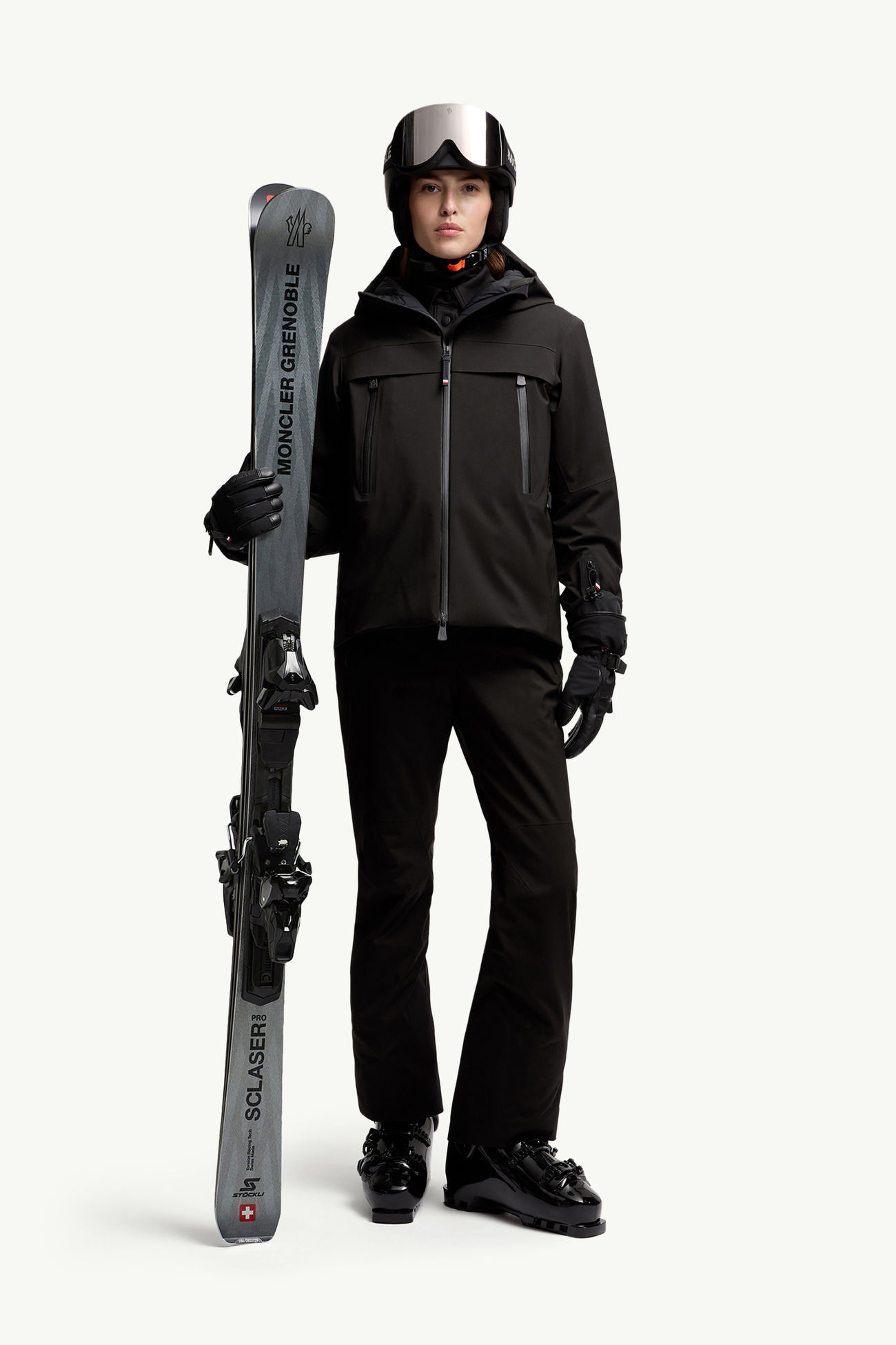 Chanavey Skijacke mit Kapuze Damen Schwarz Moncler 0