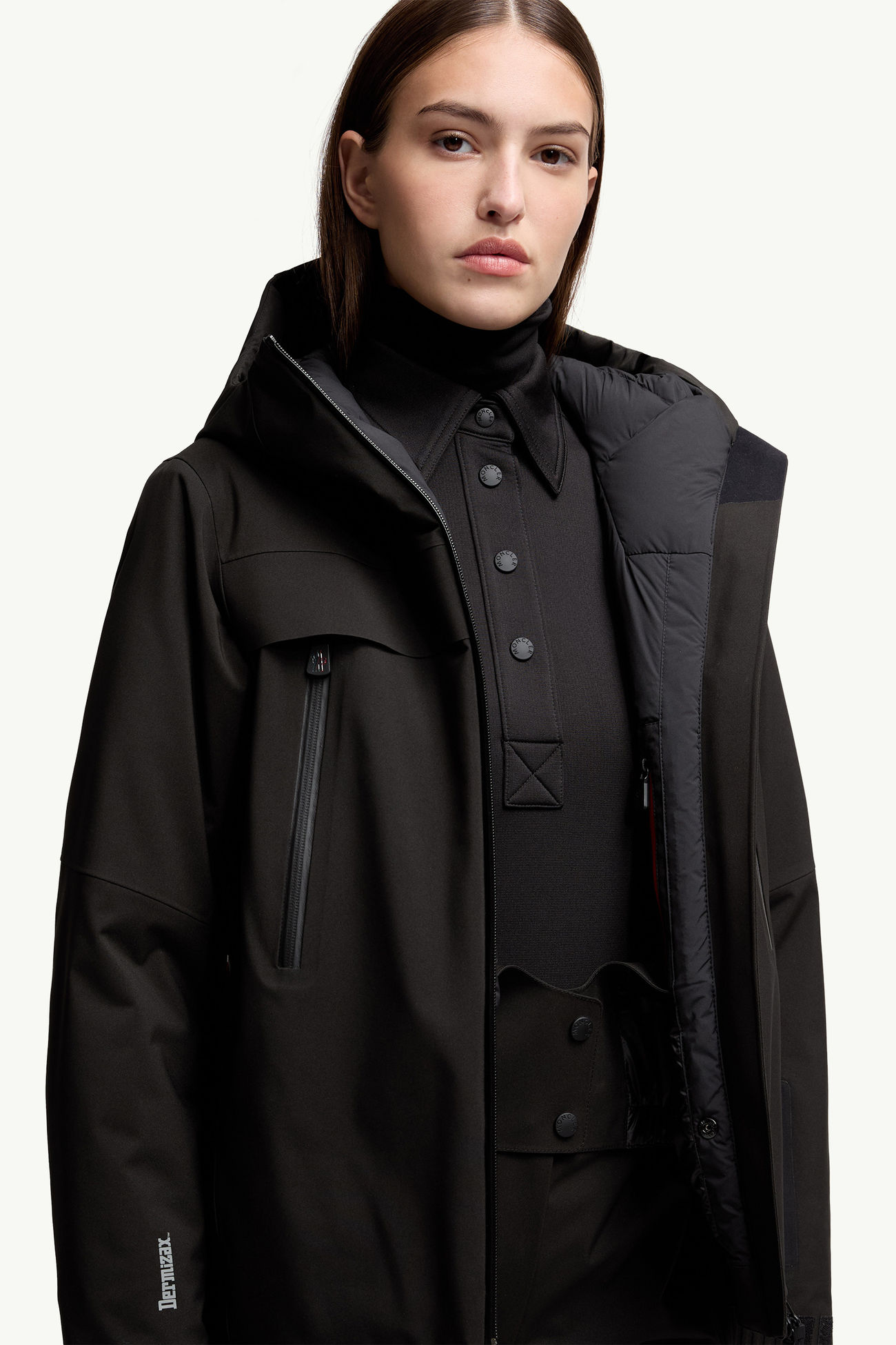 Chanavey Skijacke mit Kapuze Damen Schwarz Moncler 5