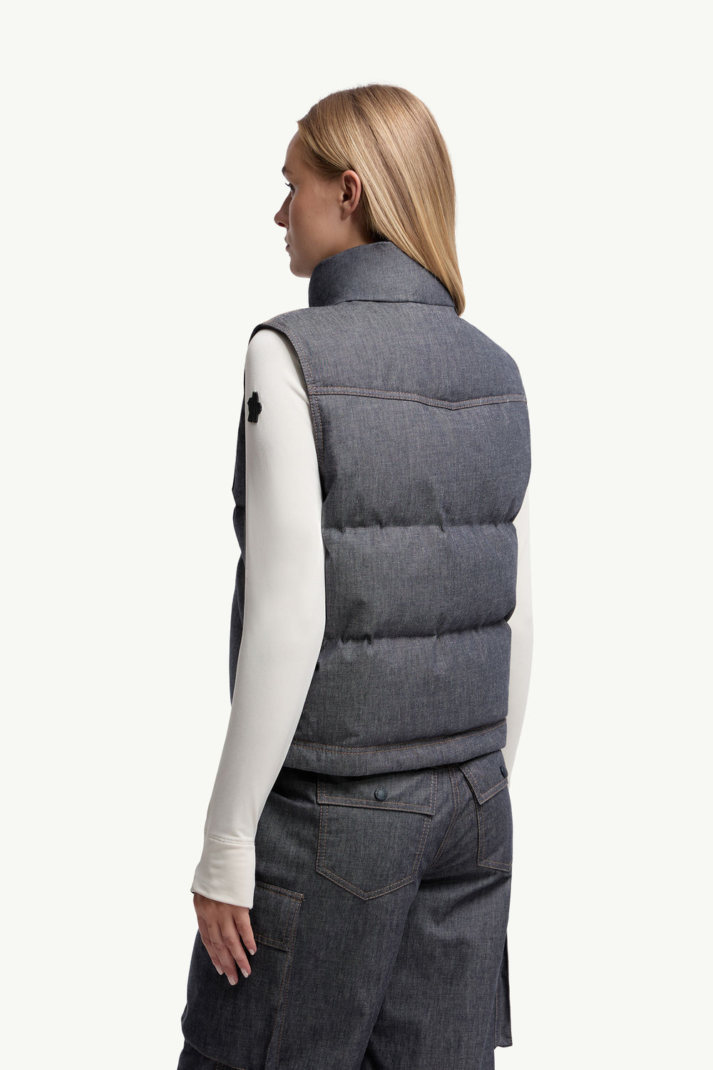Knysna Daunenweste aus Denim Damen Dunkelgrau Moncler 4