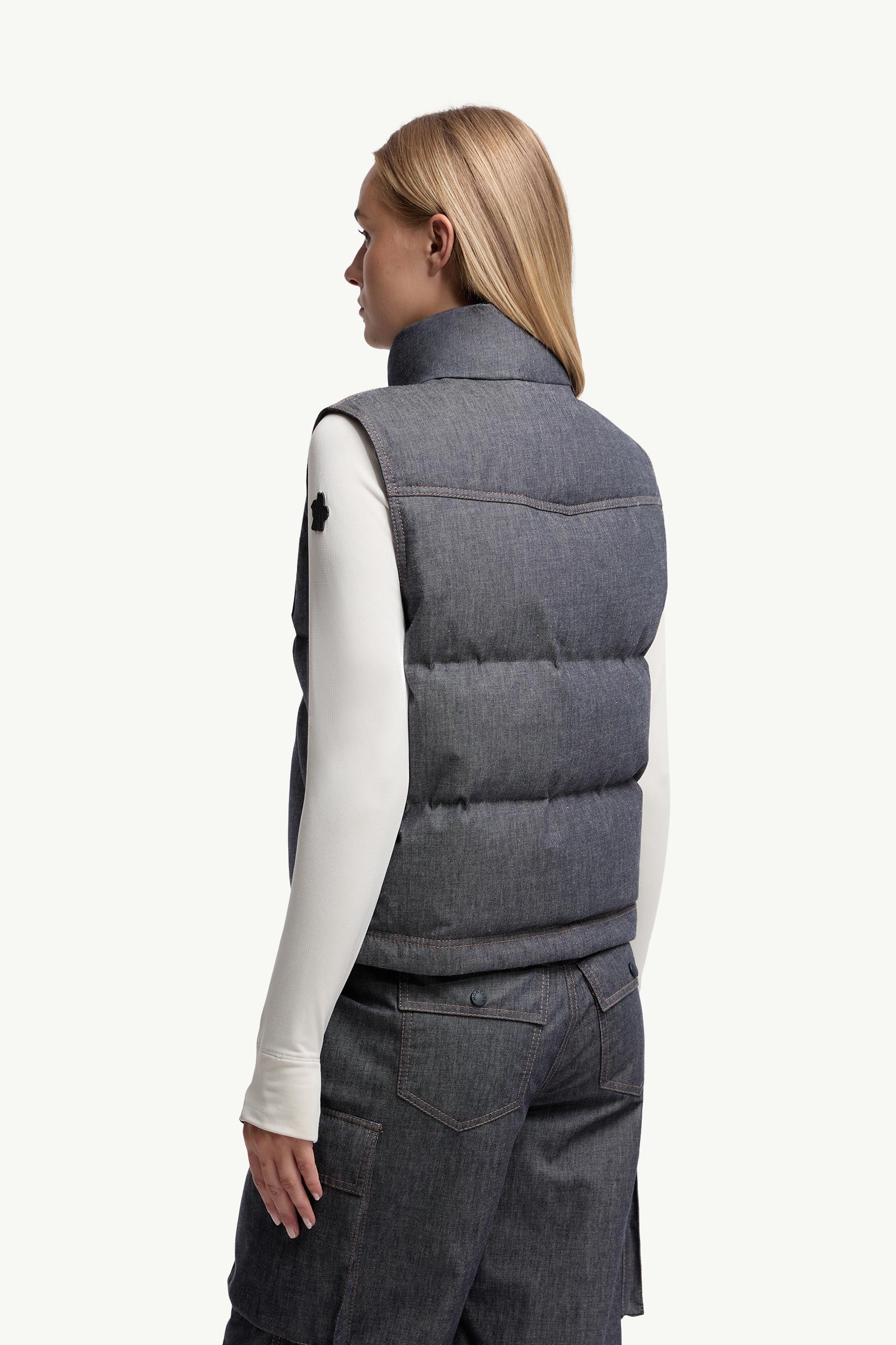 Dark Gray Knysna Denim Down Gilet - Vests for Women | Moncler SI