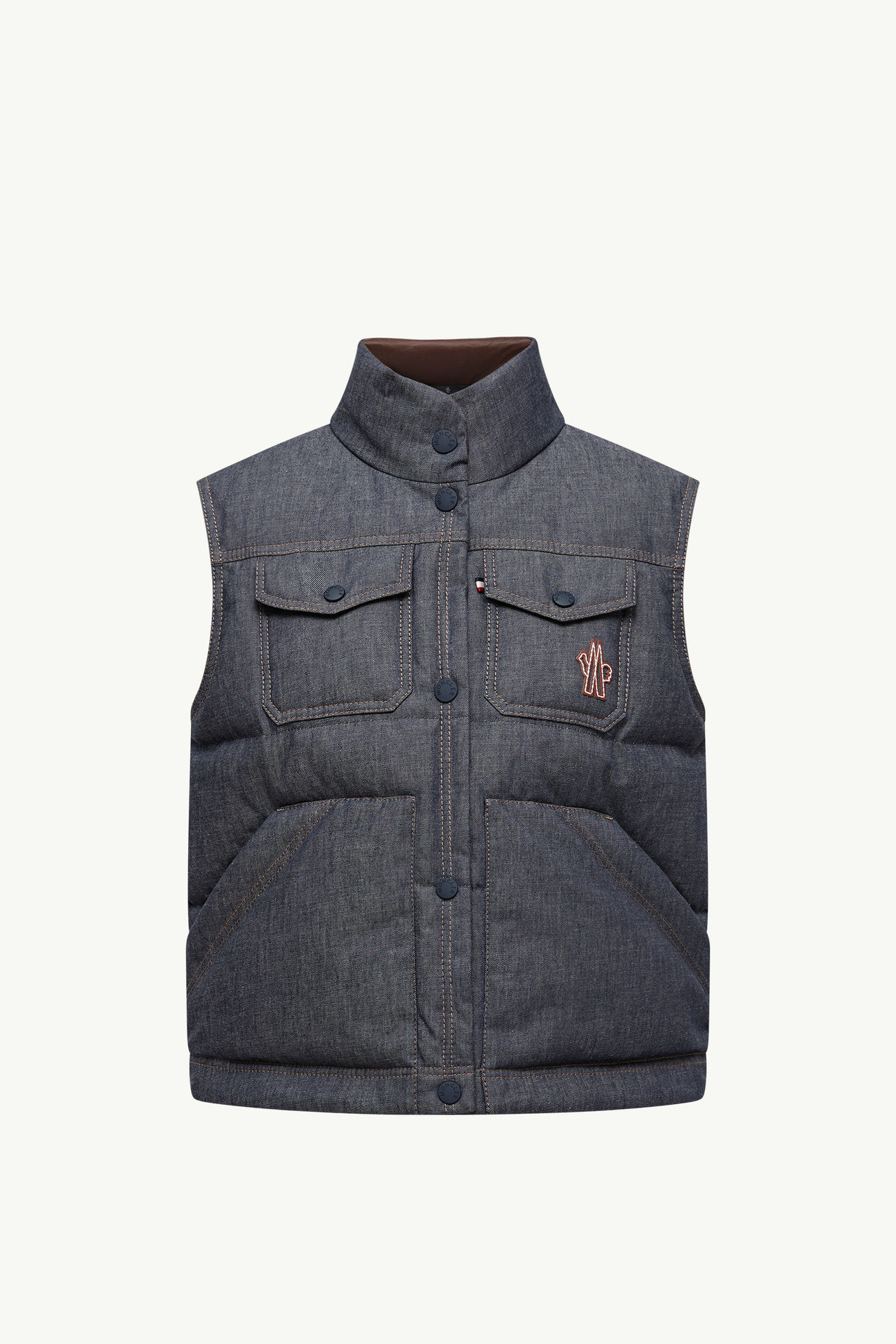 Chaleco plumífero de tejido vaquero Knysna Mujer Gris oscuro Moncler 2