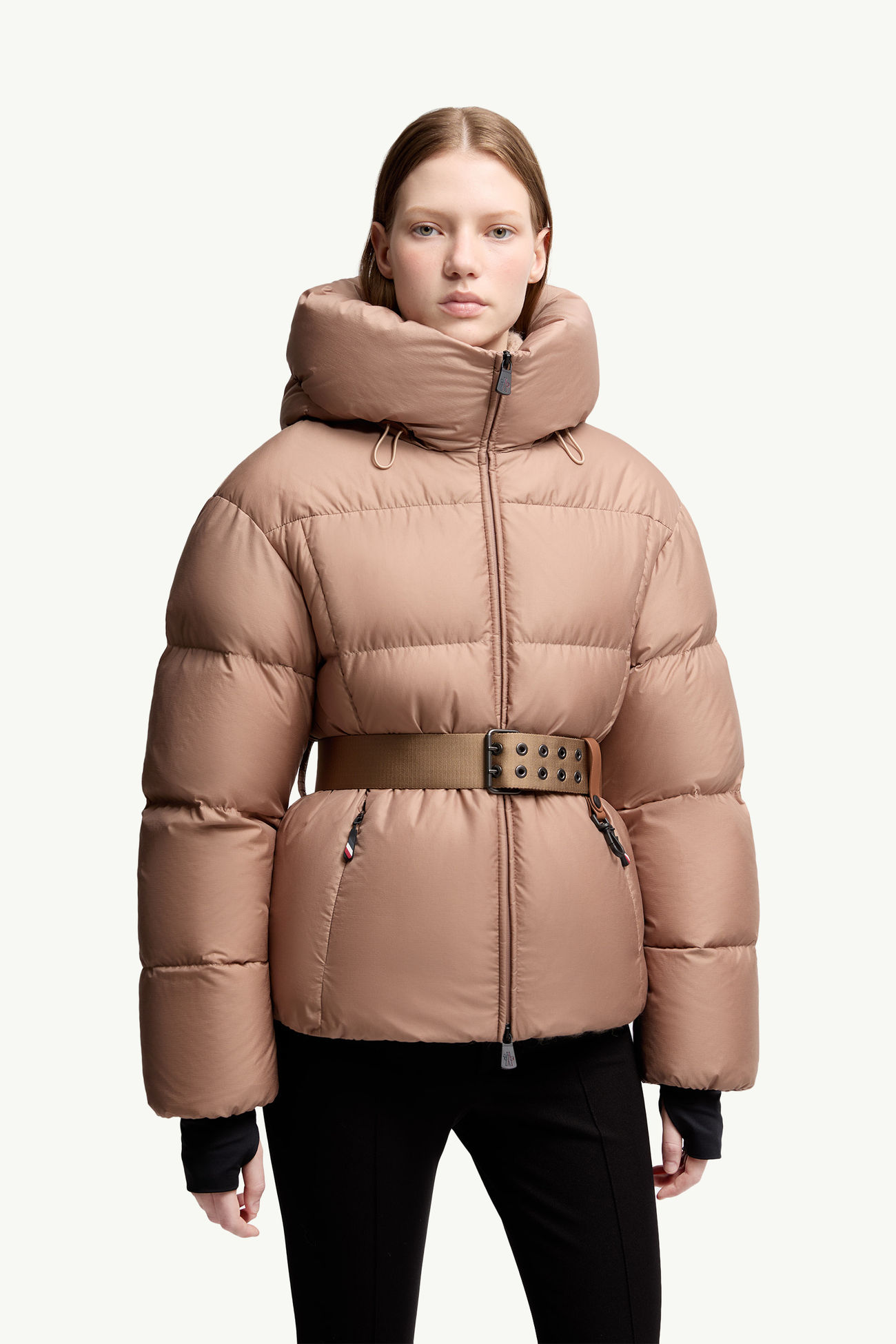 Nisene kurze Daunenjacke mit Kapuze Damen Pink Moncler 3