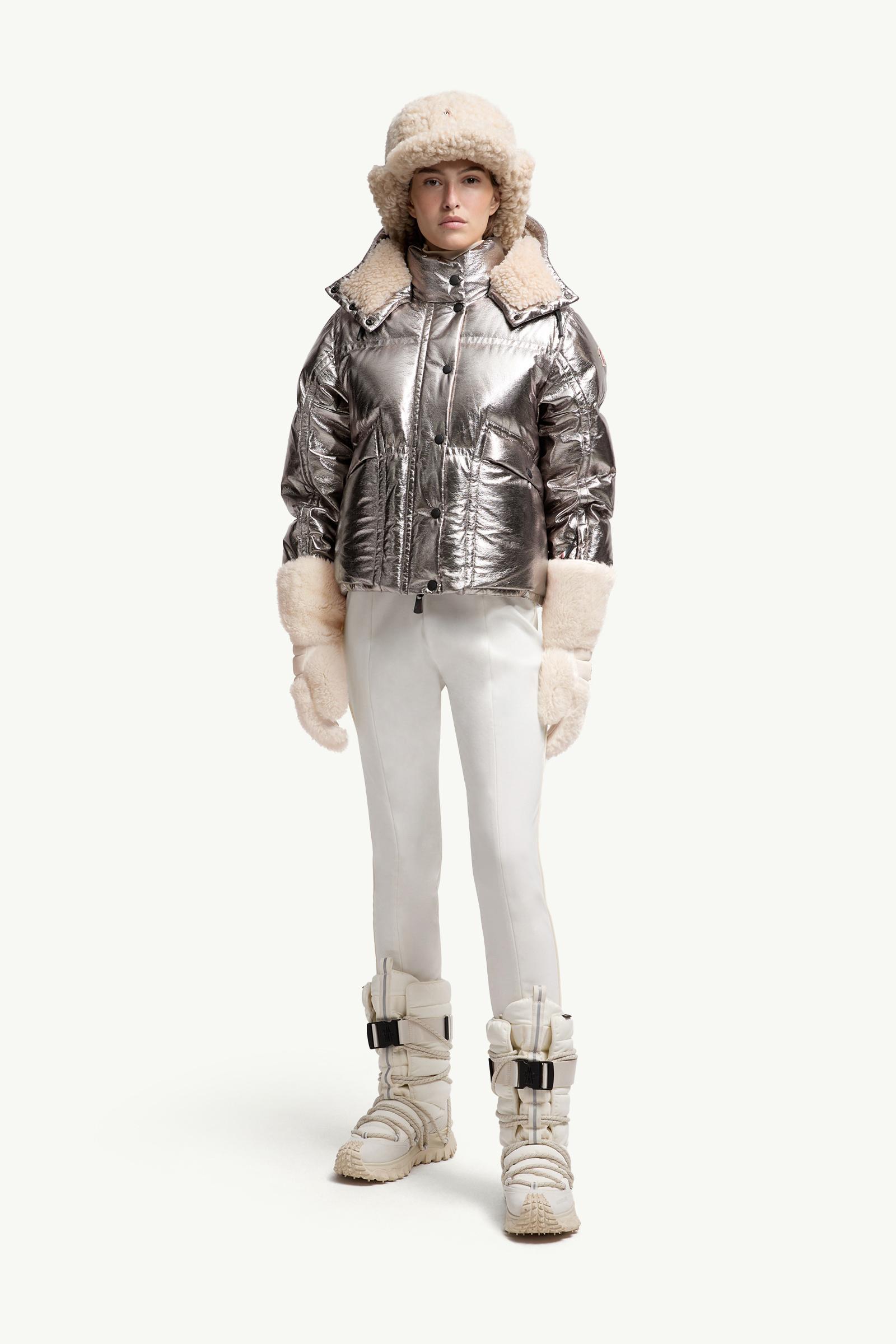 Silver Calaque Metallic Hooded Insulated Ski Jacket - Short Down