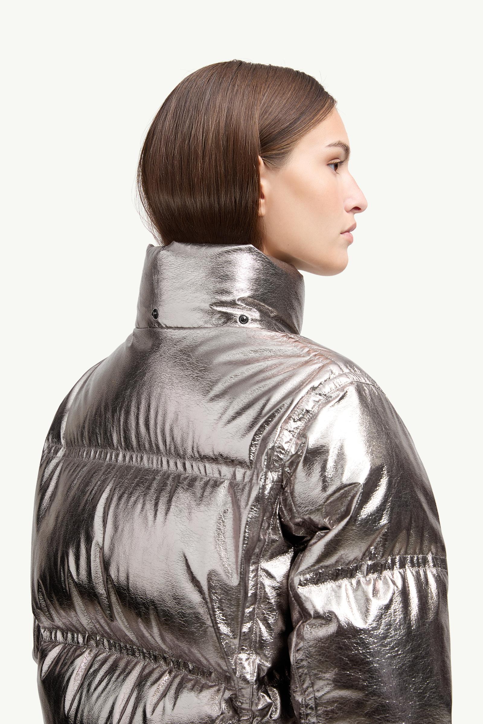 Silver Calaque Metallic Hooded Insulated Ski Jacket - Ski Jackets