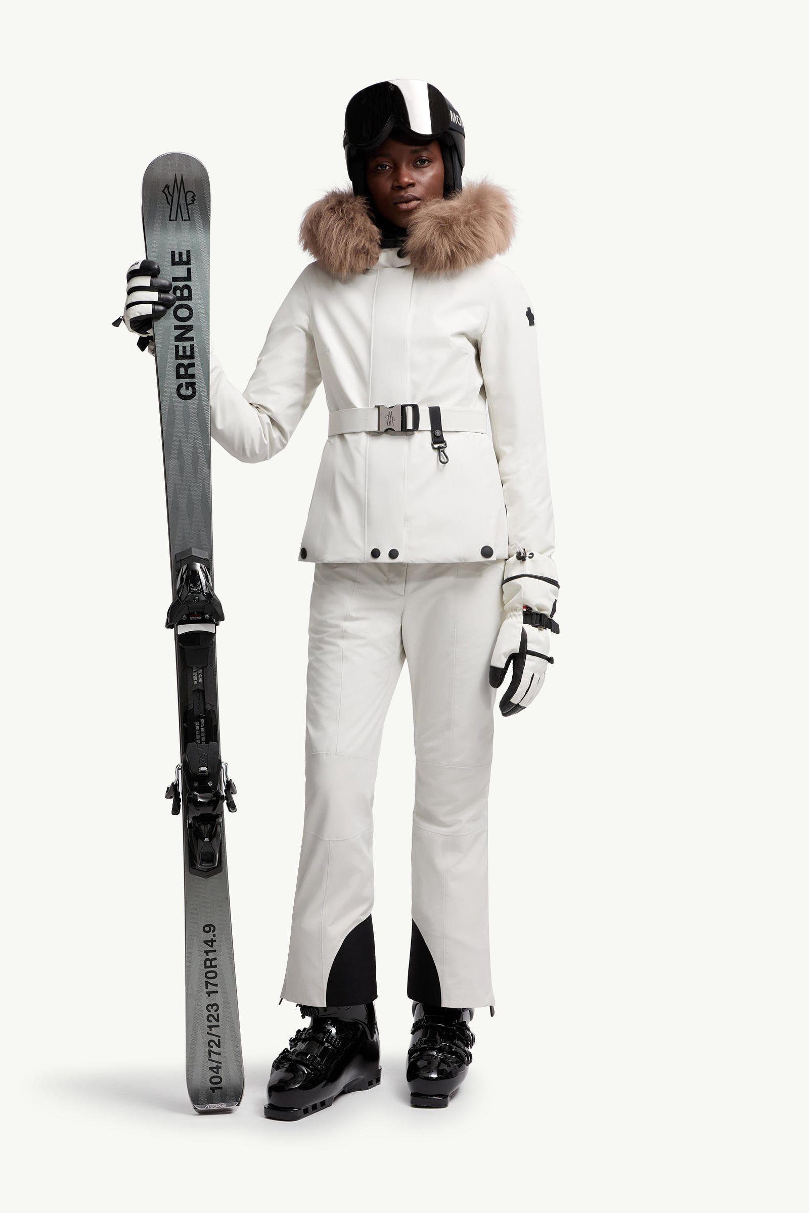 Laplance GORE-TEX Shearling-Trimmed Hooded Down Ski Jacket Women White Moncler 0