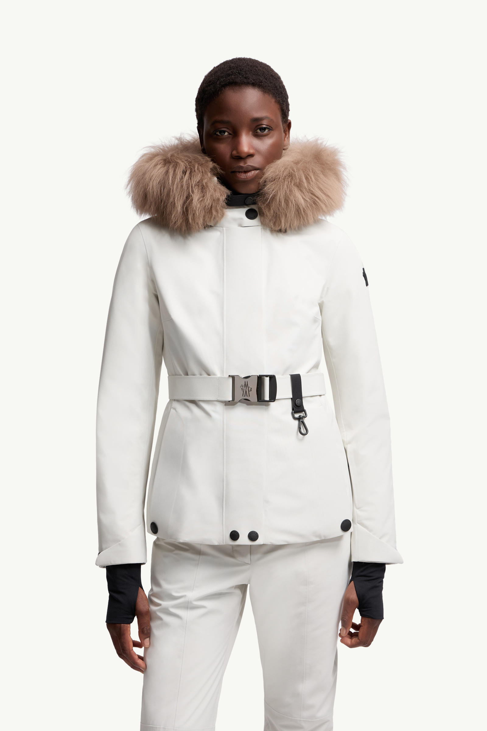 Laplance GORE-TEX Shearling-Trimmed Hooded Down Ski Jacket Women White Moncler 3