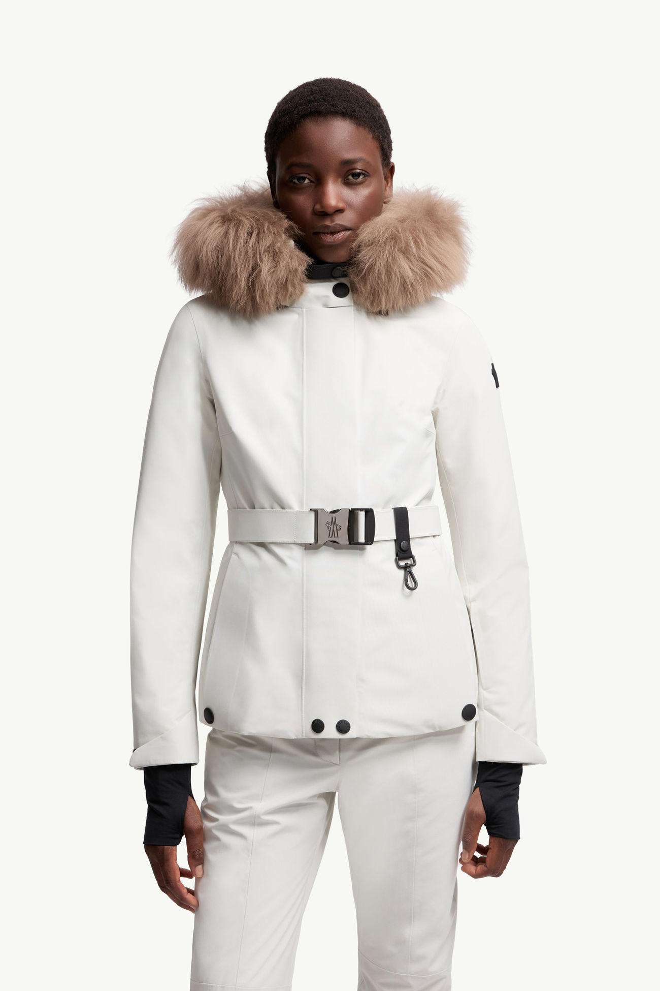Laplance GORE-TEX® Shearling-Trimmed Hooded Insulated Ski Jacket Women White Moncler 3