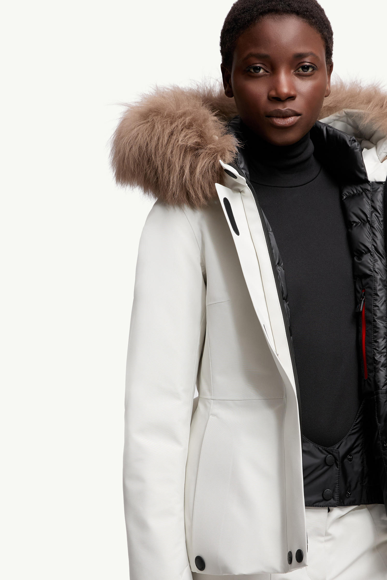 Laplance GORE-TEX Shearling-Trimmed Hooded Down Ski Jacket Women White Moncler 5