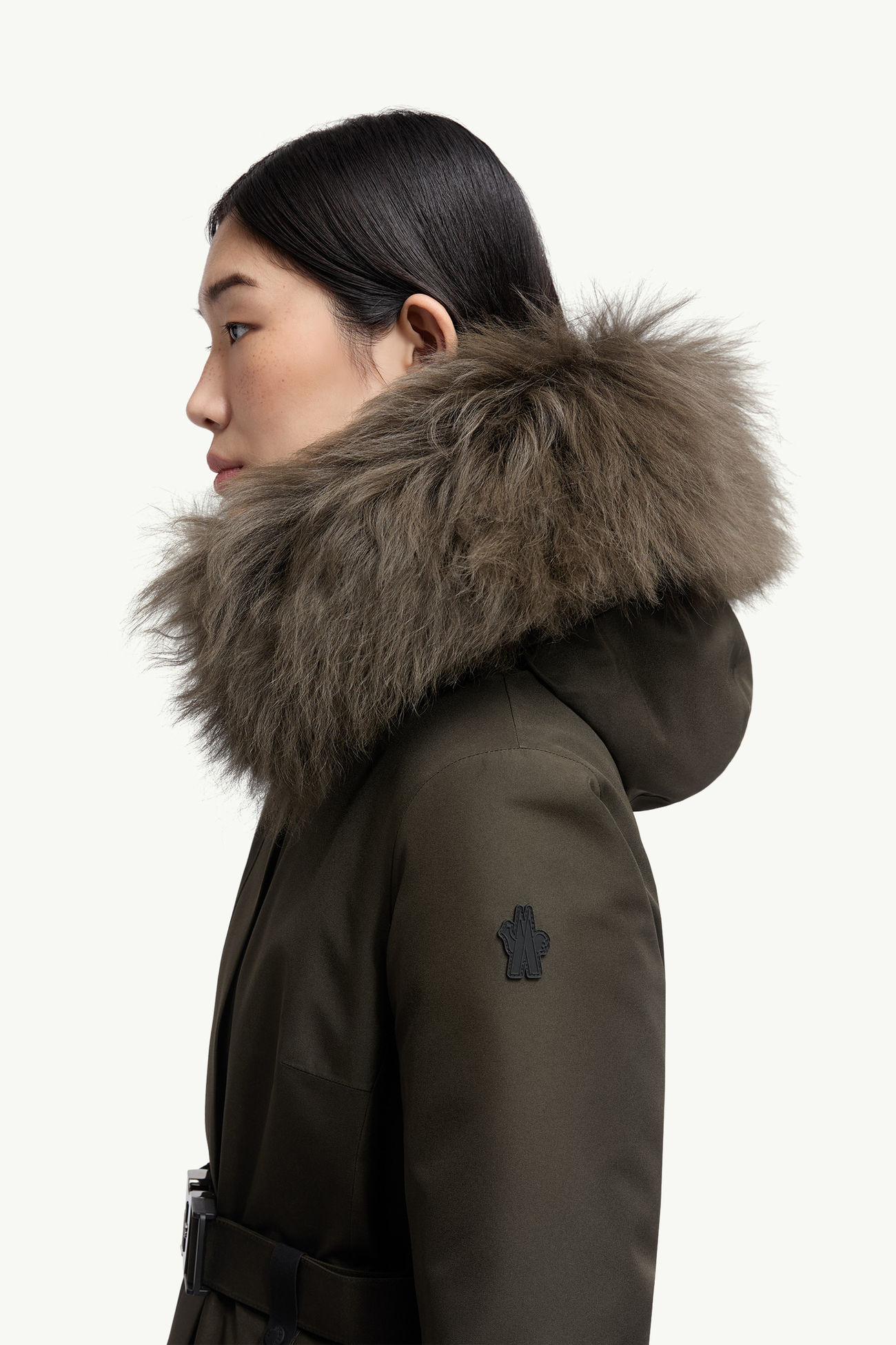 Laplance GORE-TEX® Shearling-Trimmed Hooded Insulated Ski Jacket Women Dark Green Moncler 1