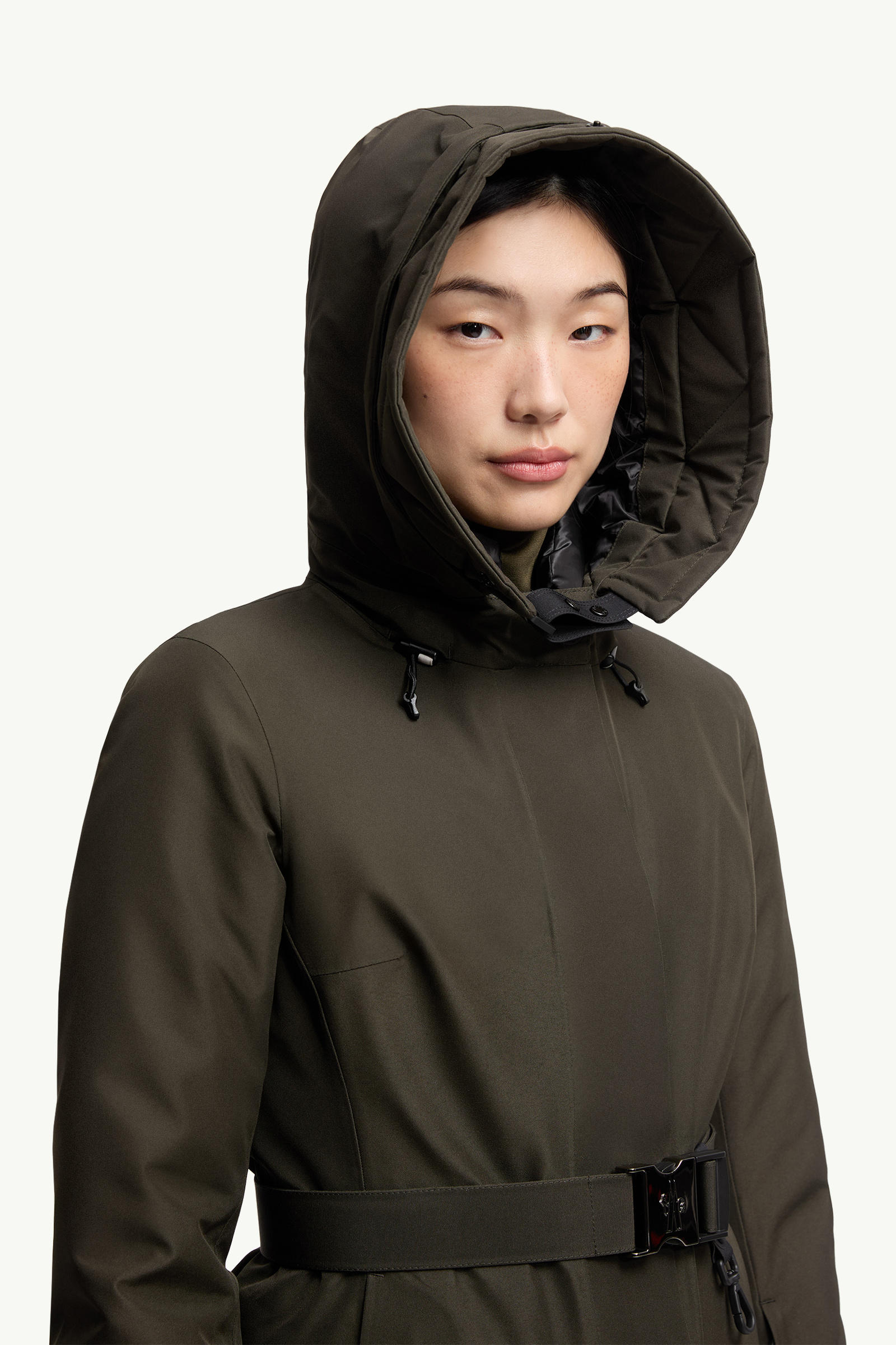 Laplance GORE-TEX Shearling-Trimmed Hooded Down Ski Jacket Women Dark Green Moncler 5