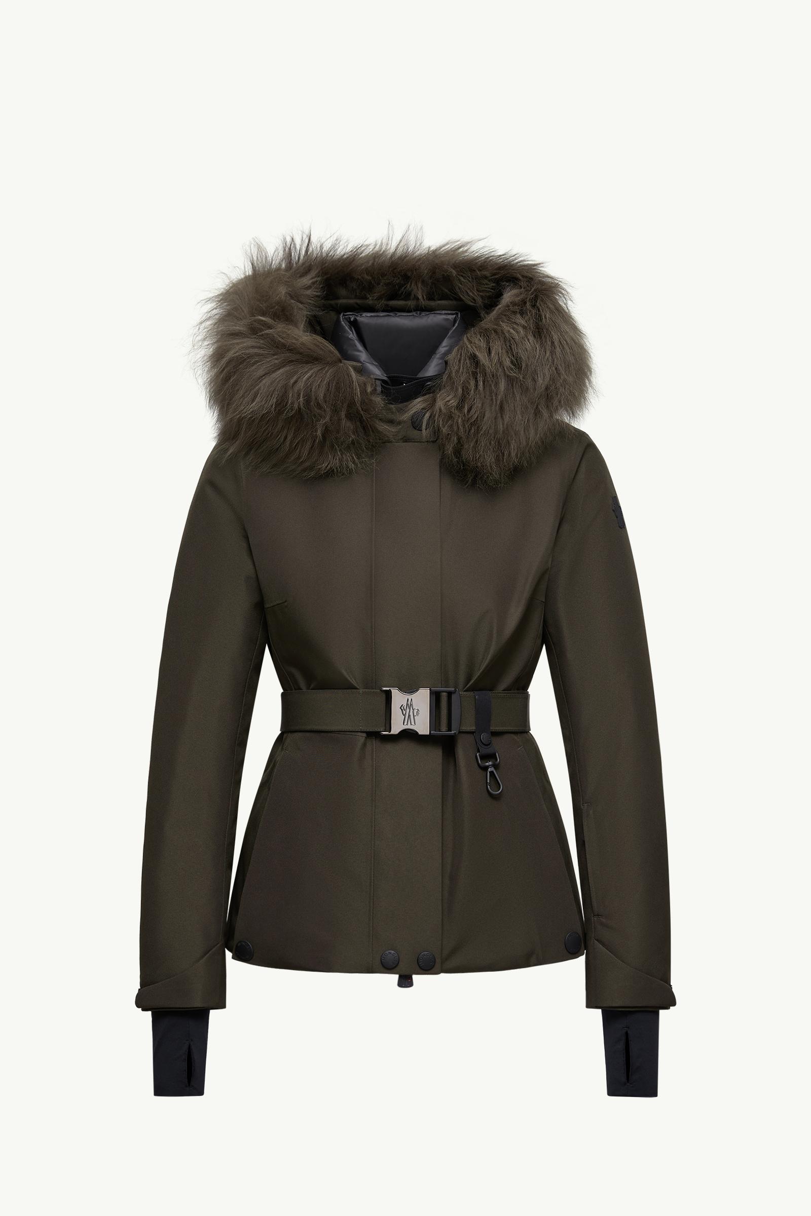 MONCLER ✖️ ASICS スキーウェア　Lady's L size Dark Green Laplance GORE-TEX Shearling-Trimmed Hooded Down Ski