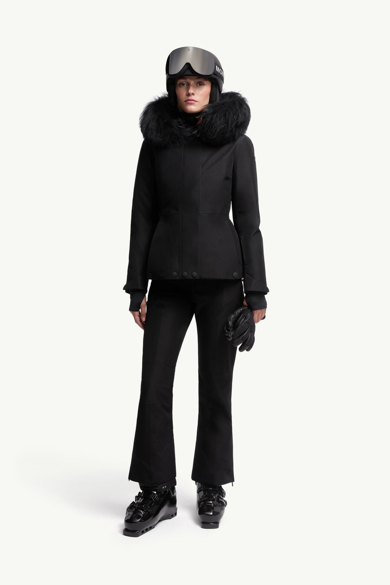 Laplance GORE-TEX羔羊毛飾邊連帽滑雪羽絨外套 女士 黑色 Moncler 0