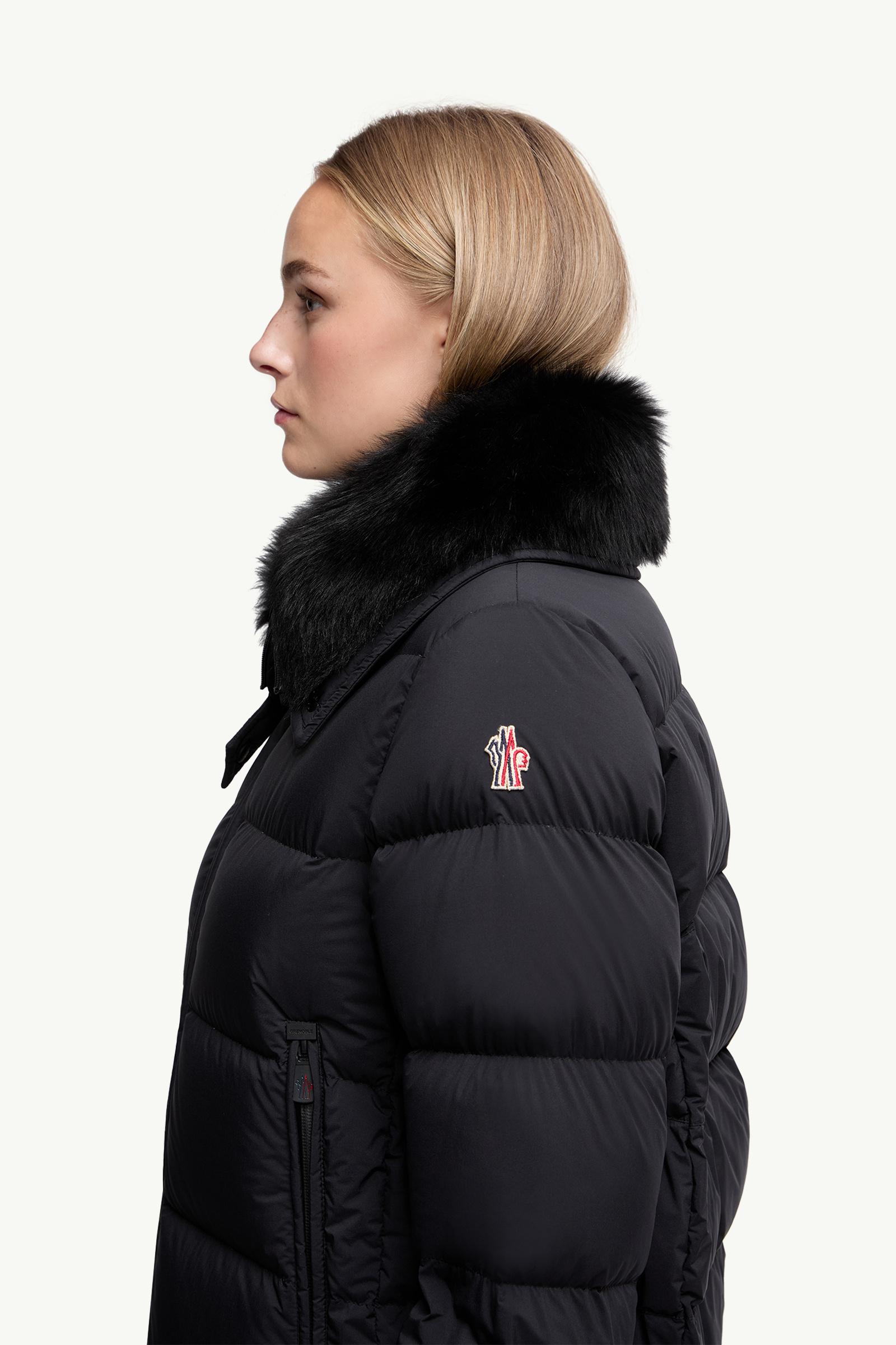 Arabbas Hooded Shearling Down Ski Jacket Women Black Moncler 1