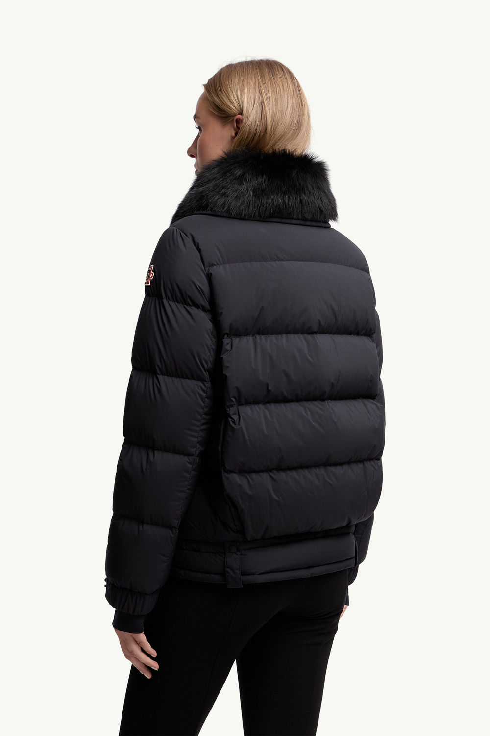 Arabbas Hooded Shearling Down Ski Jacket Women Black Moncler 4